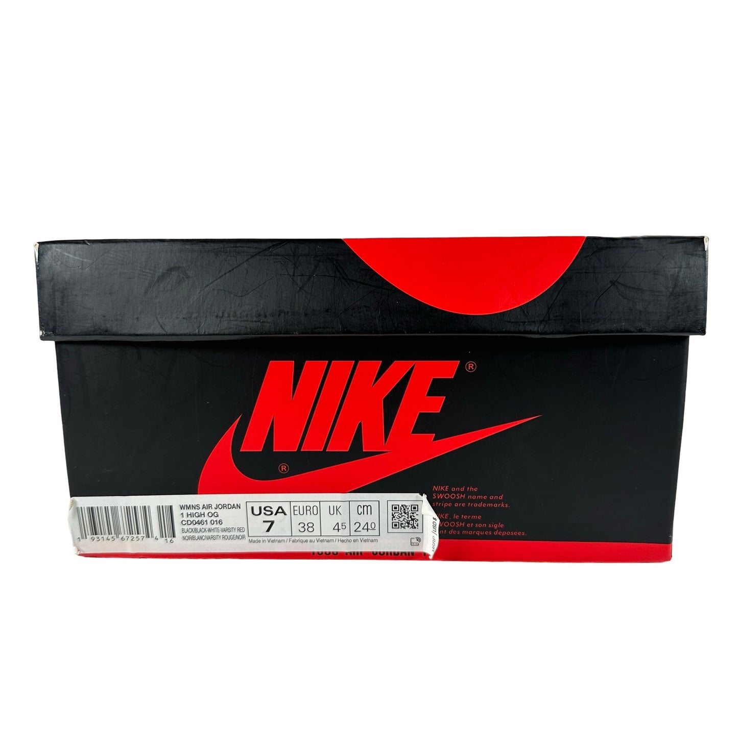 CD0461 016 AJ1 Satin Black Toe [USED] - 7 W (Used)