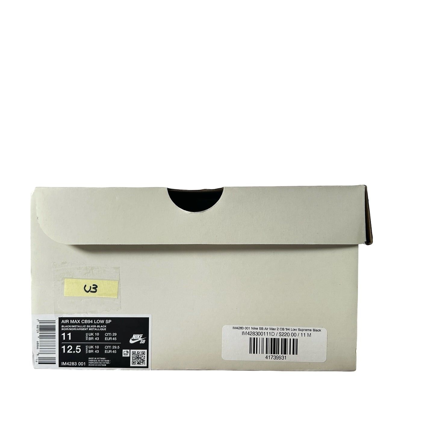 IM4283 001 Nike SB Air Max 2 CB '94 Low Supreme Black [USED] - 11 M (Used3)