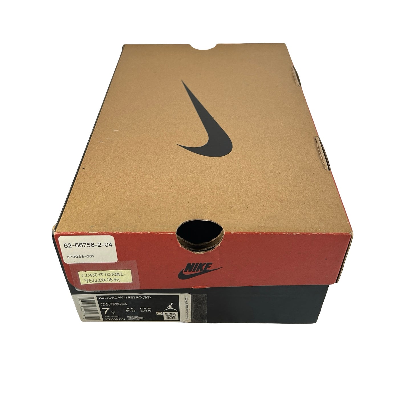 378038 061 Jordan 11 Retro Playoffs Bred (2019) (GS) [CONDITIONAL] - 7 Y (Yellowing)