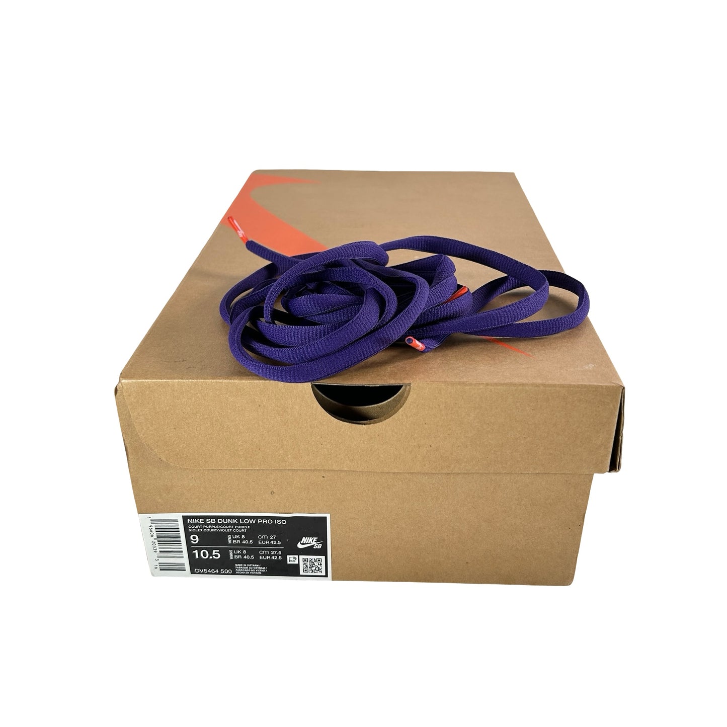 DV5464 500 Nike SB Dunk Low Pro ISO Orange Label Court Purple [USED] - 9 M (Used)