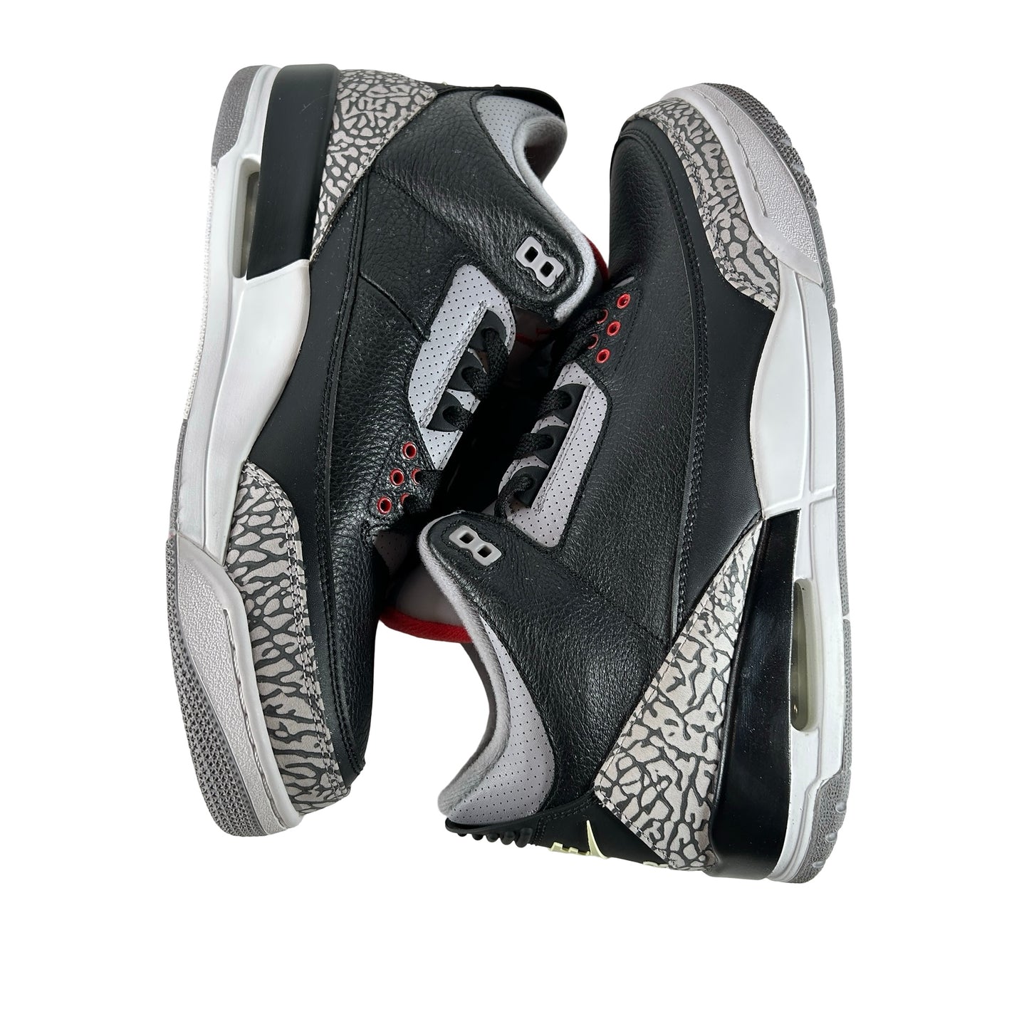 854262 001 Jordan 3 Black Cement 2018 [CONDITIONAL] - 12 M (Heel Tabs Yellowing2) (Replace Box)