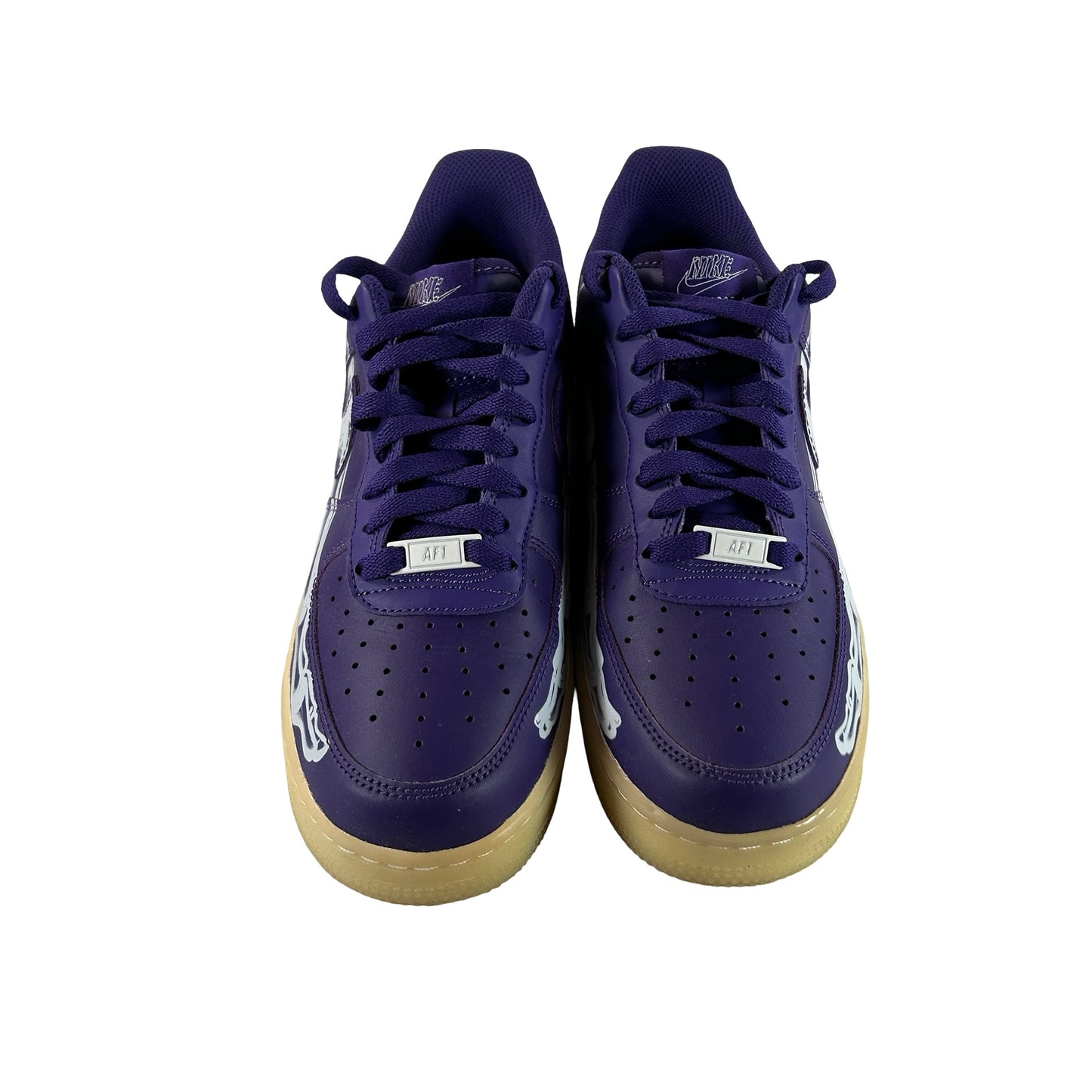 CU8067 500 Nike Air Force 1 Low '07 QS Purple Skeleton Halloween [USED] - 8 M (Used)