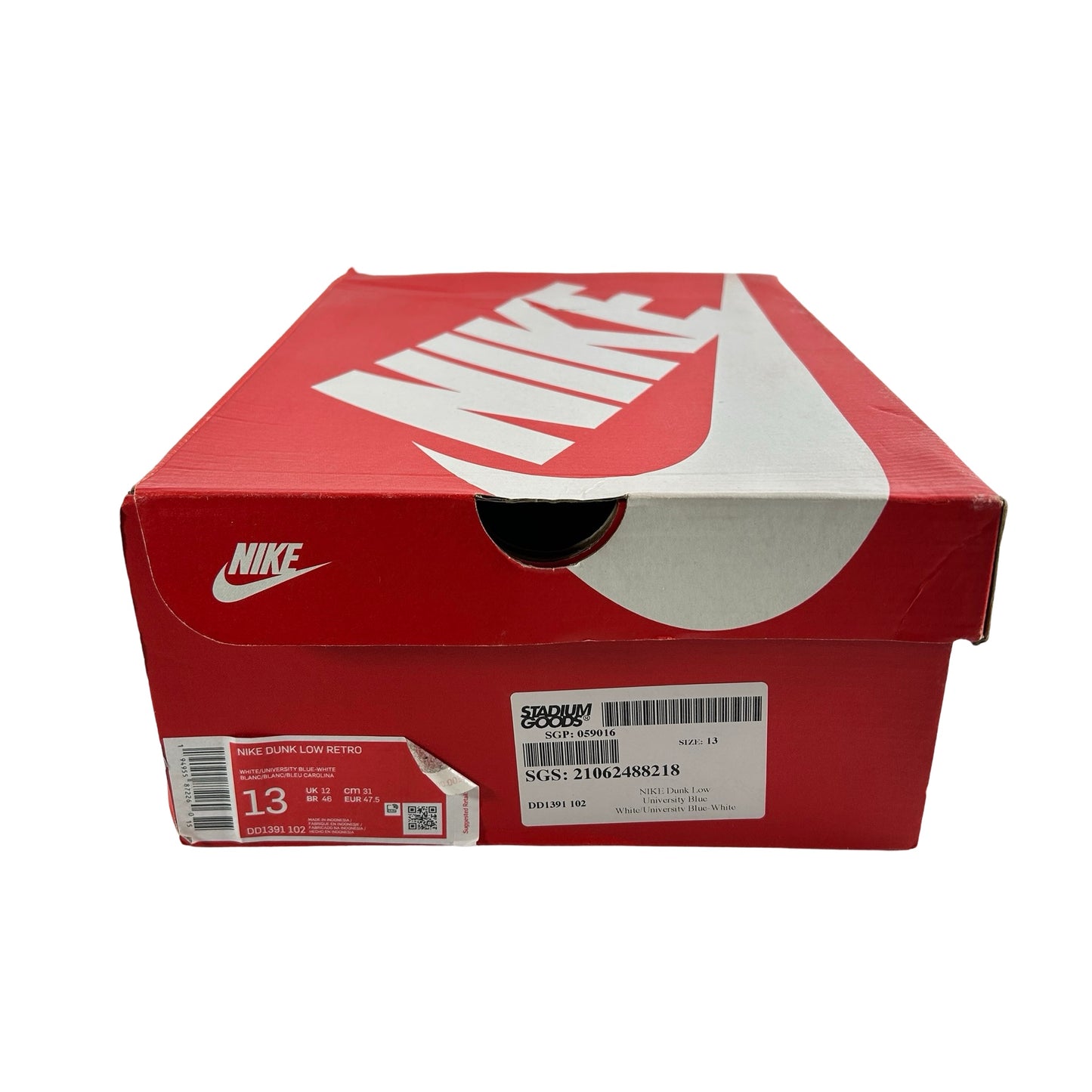 DD1391 102 Nike Dunk Low UNC [USED] - 13 M (Used)