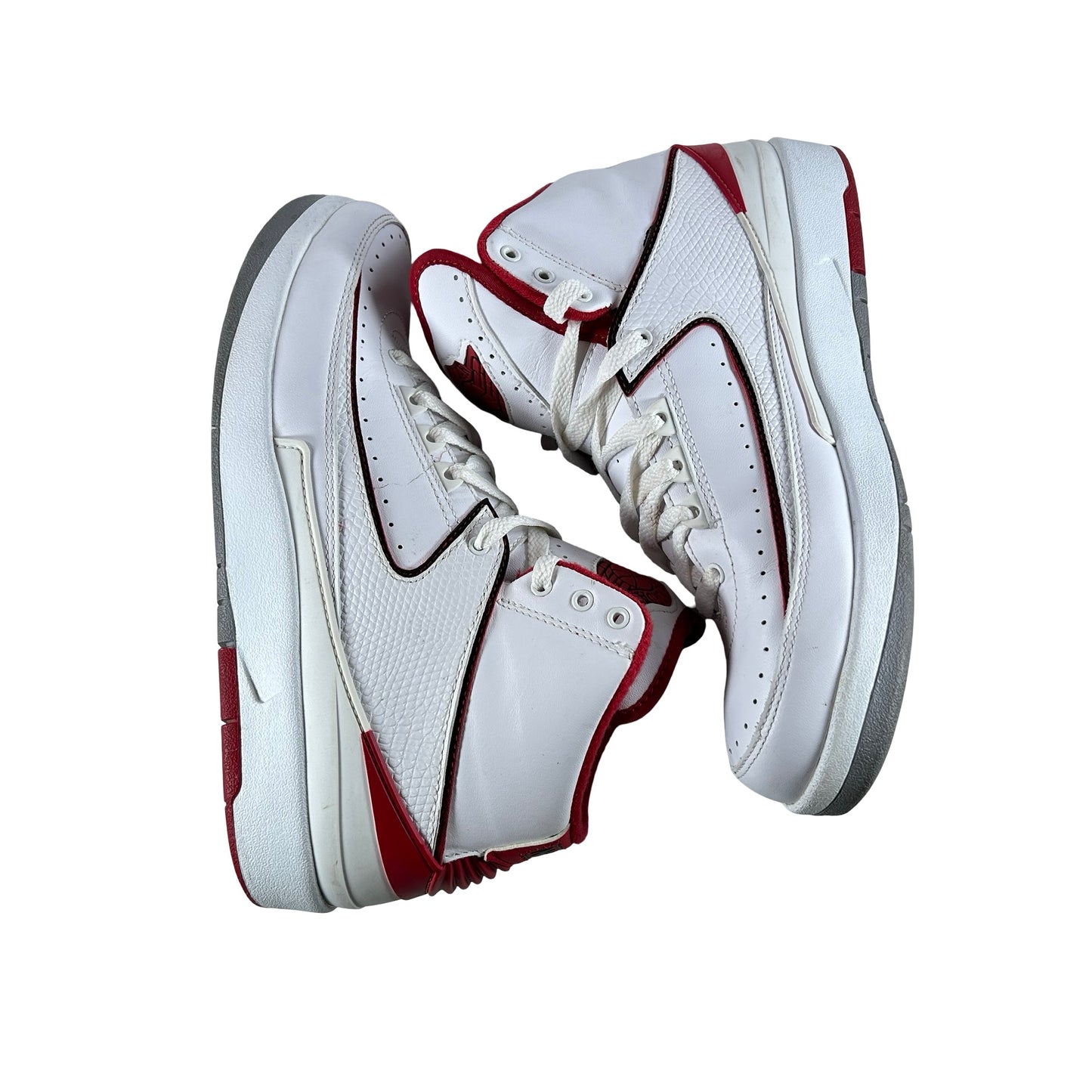 385475 102 Jordan 2 Retro White Red (2014) [USED] - 8 M (Used)
