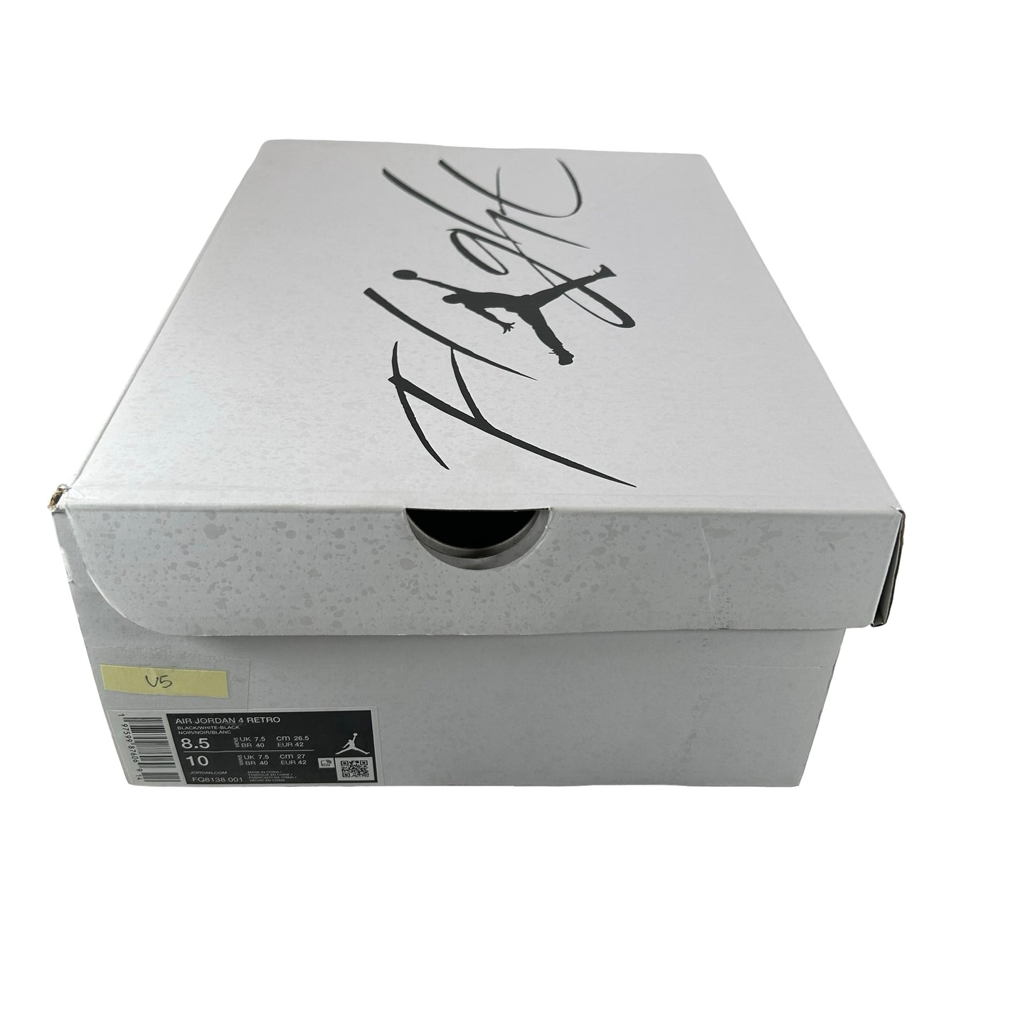 FQ8138 001  Jordan 4 Retro White Thunder [USED] - 8.5 M (Used5)