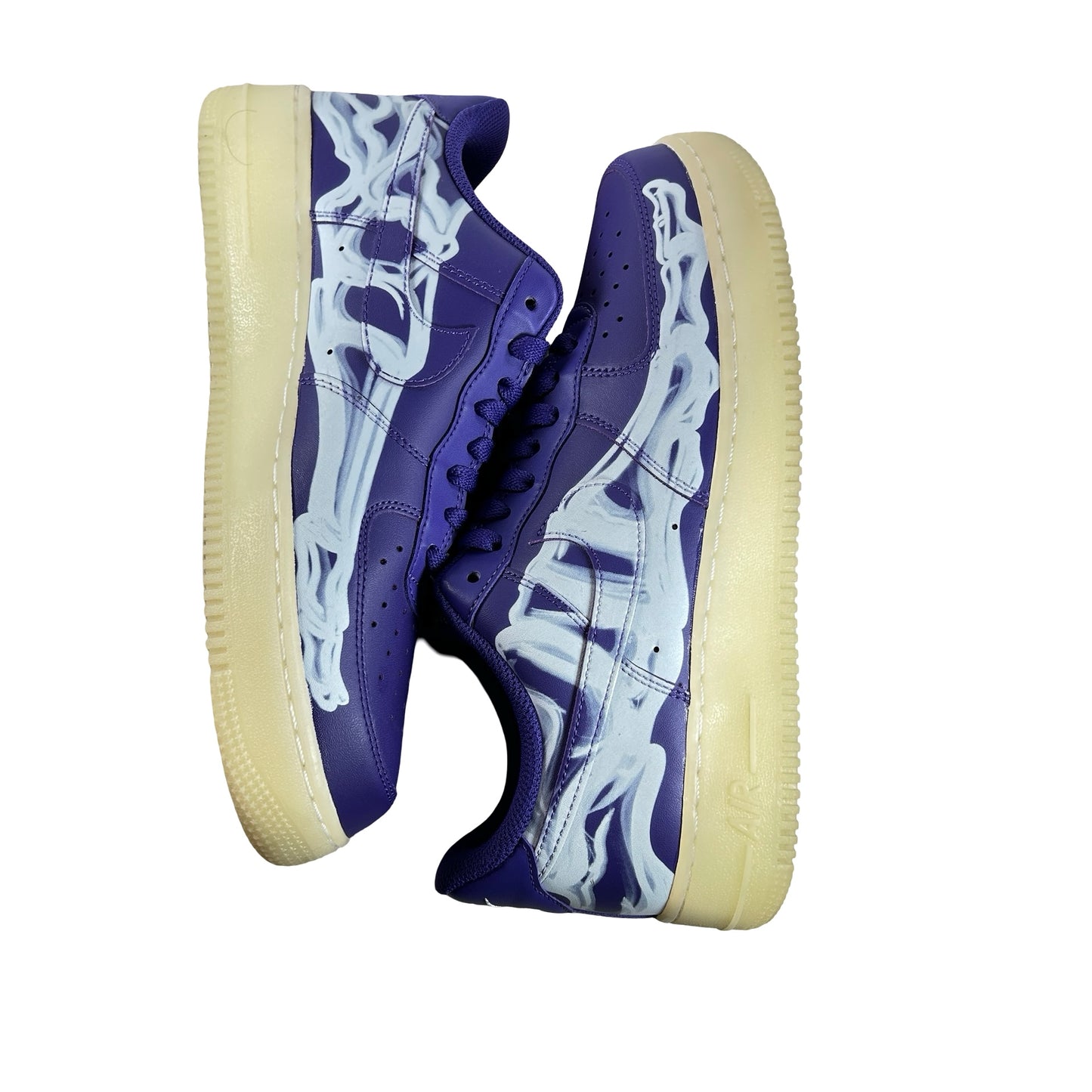 CU8067 500 Nike Air Force 1 Low '07 QS Purple Skeleton Halloween (2021) [USED] - 9.5 M (Used)