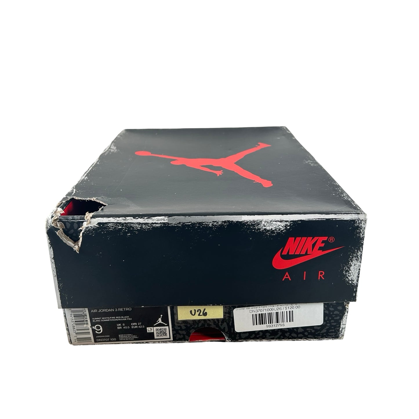 DN3707 100 Jordan 3 Retro White Cement Reimagined [USED] - 9 M (Used26)