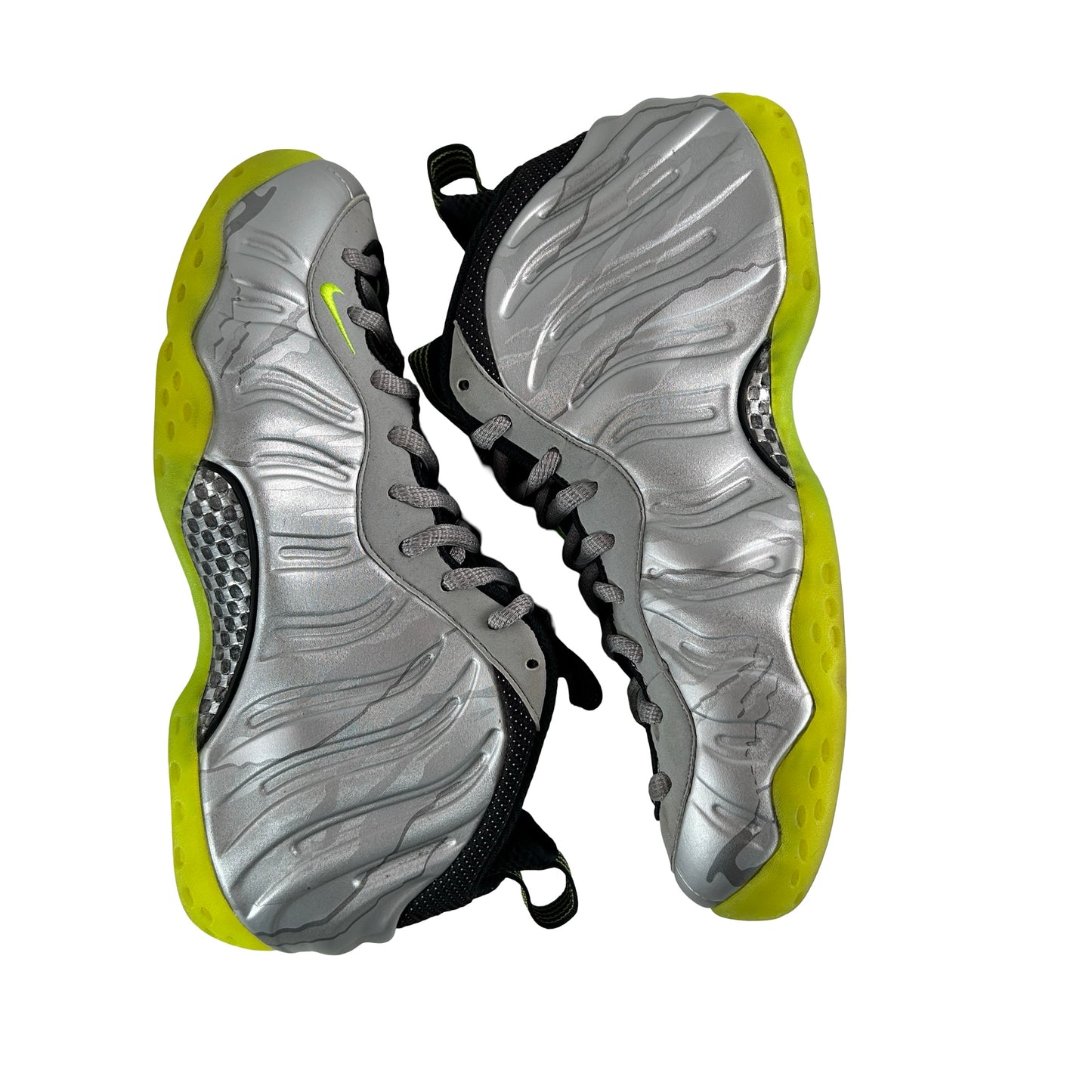 575420 004 Nike Air Foamposite One Silver Volt Camo [USED] - 9.5 M (Used)