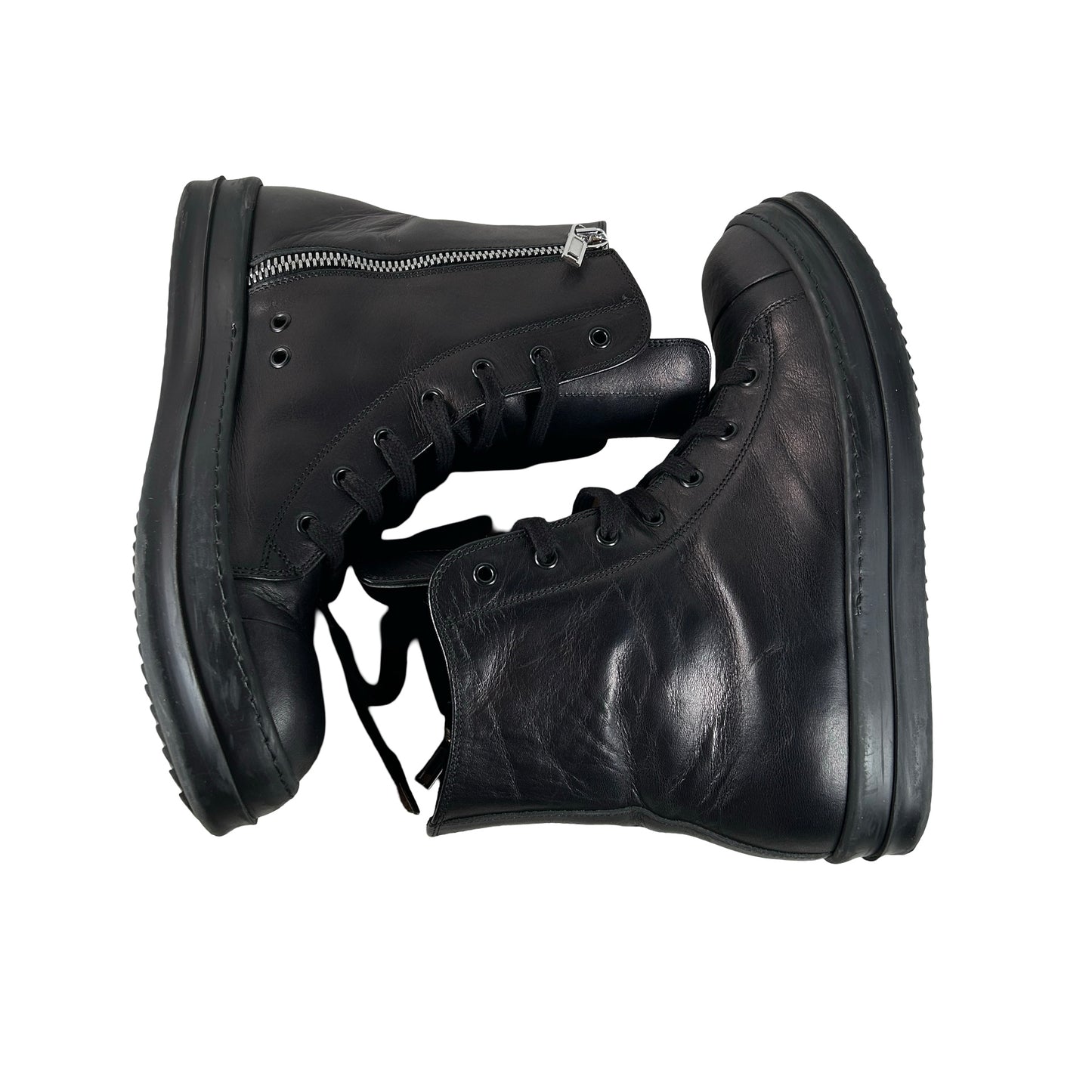 RR01E5890 LCH Rick Owens Black Temple Sneakers [USED] - EU 43 (Used)