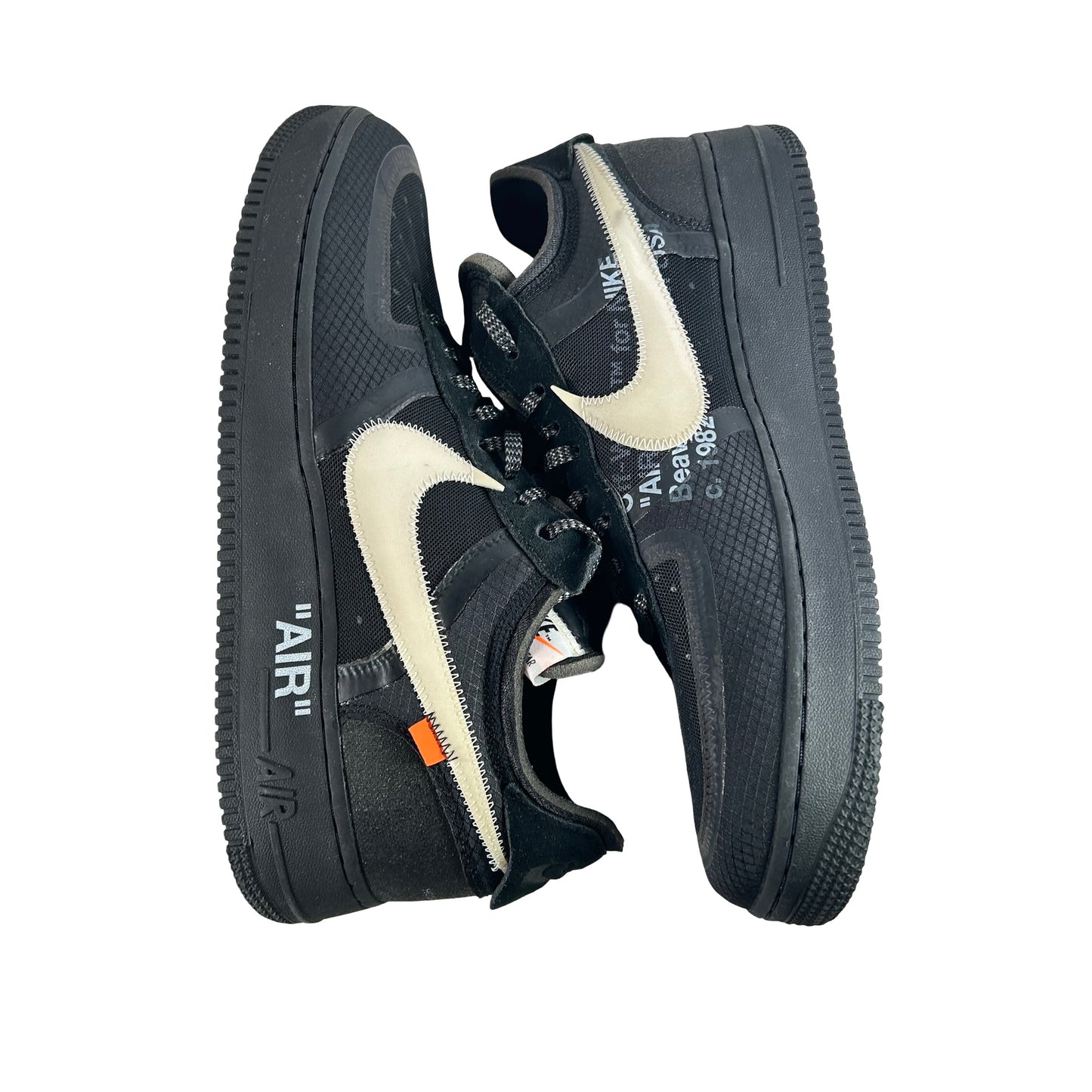 AO4606 001 Nike Air Force 1 Low Off-White Black White - 13 M (Swooshes Slightly Yellowing) (Damaged Box)