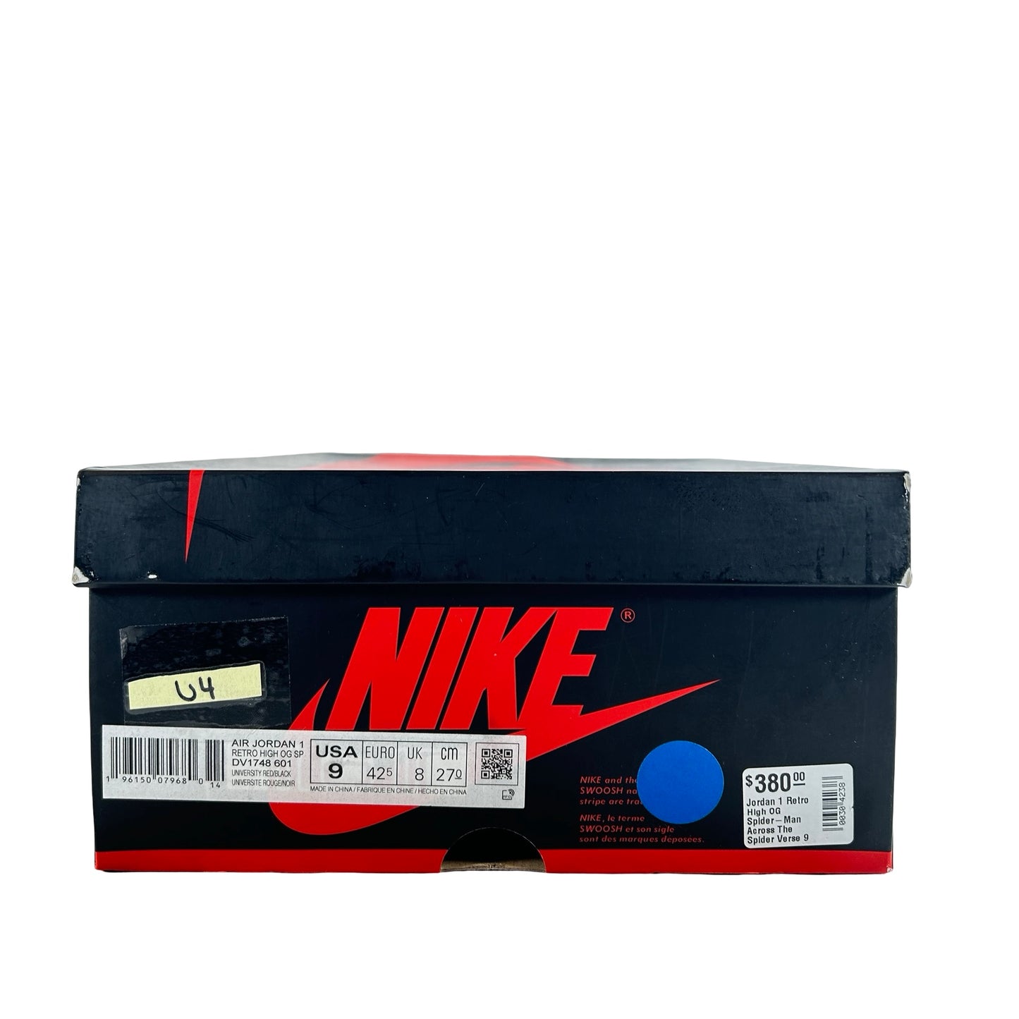 DV1748 601 Jordan 1 Retro High OG Spider-Man Across the Spider-Verse [USED] - 9 M (Used4)