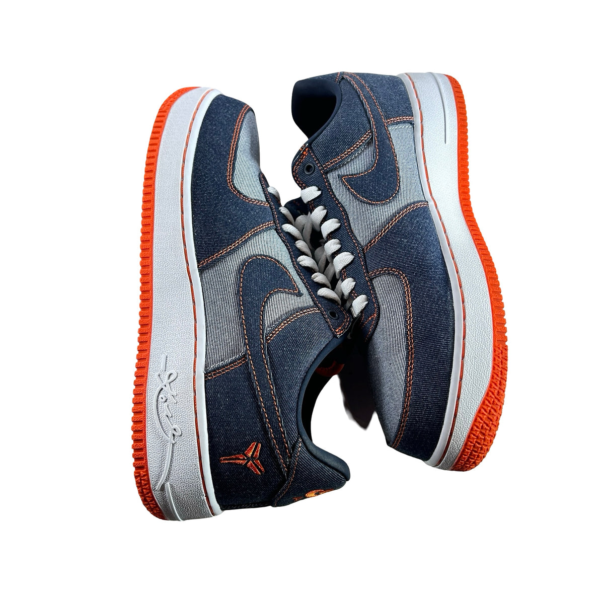 IM1980 400 Nike Air Force 1 Low Protro Kobe Bryant Denim Obsidian Safety Orange [USED] - 9.5 M (Used)