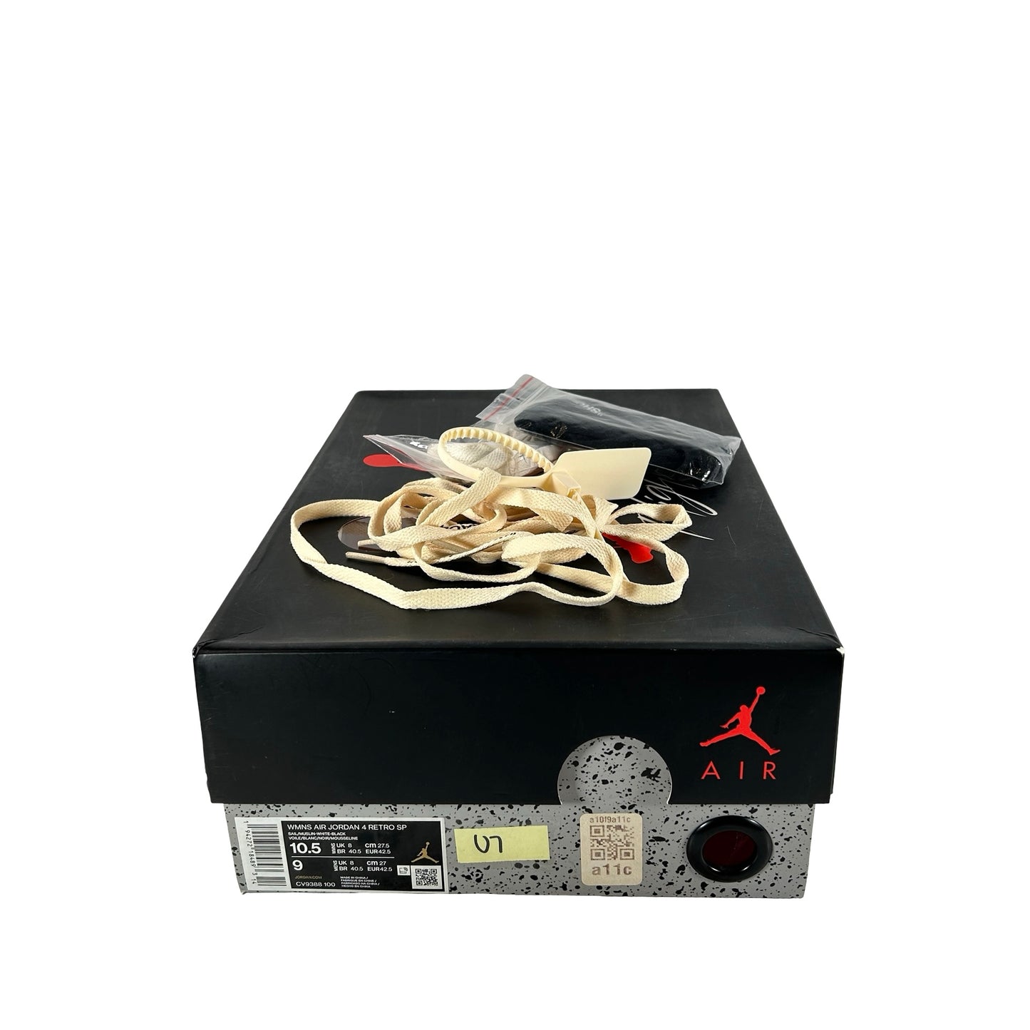 CV9388 100 Jordan 4 Retro Off-White Sail (Women's) [USED] - 10.5 W (Used7)