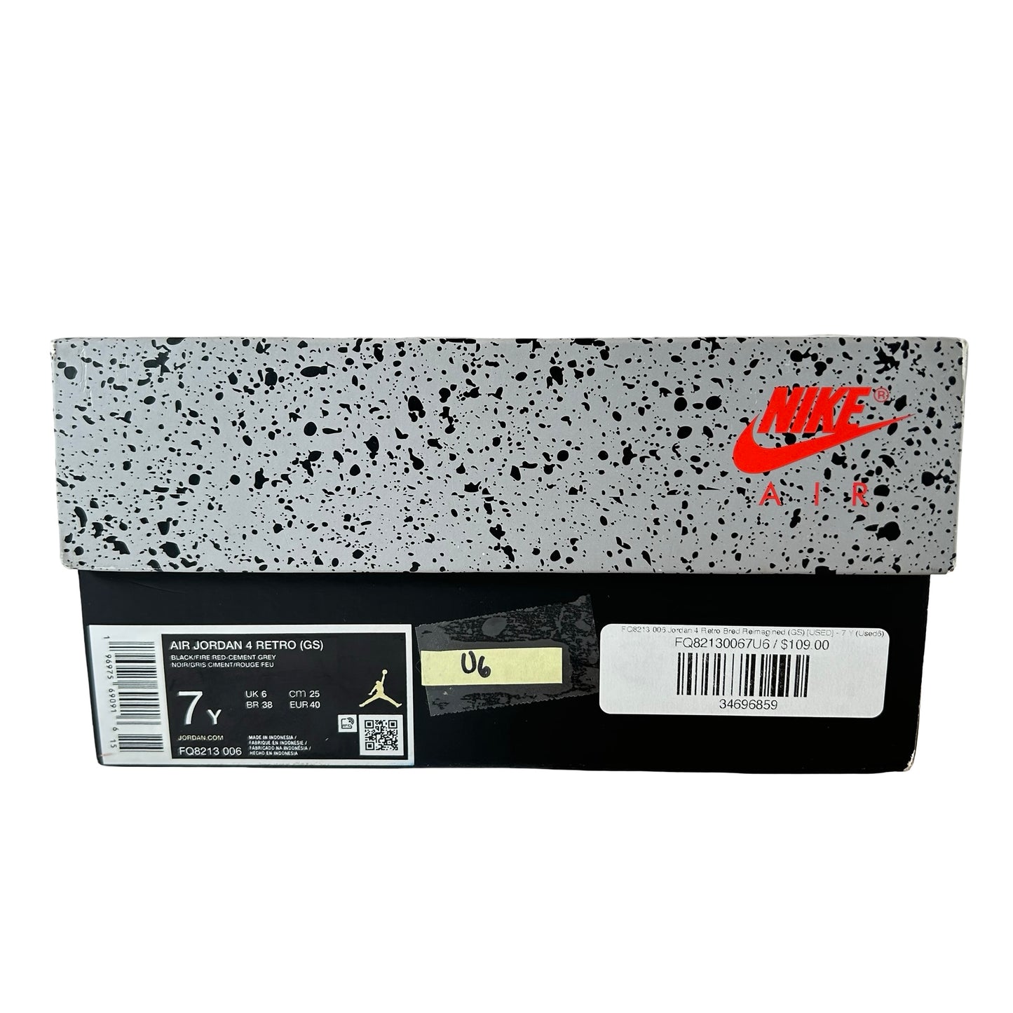 FQ8213 006 Jordan 4 Retro Bred Reimagined (GS) [USED] - 7 Y (Used6)