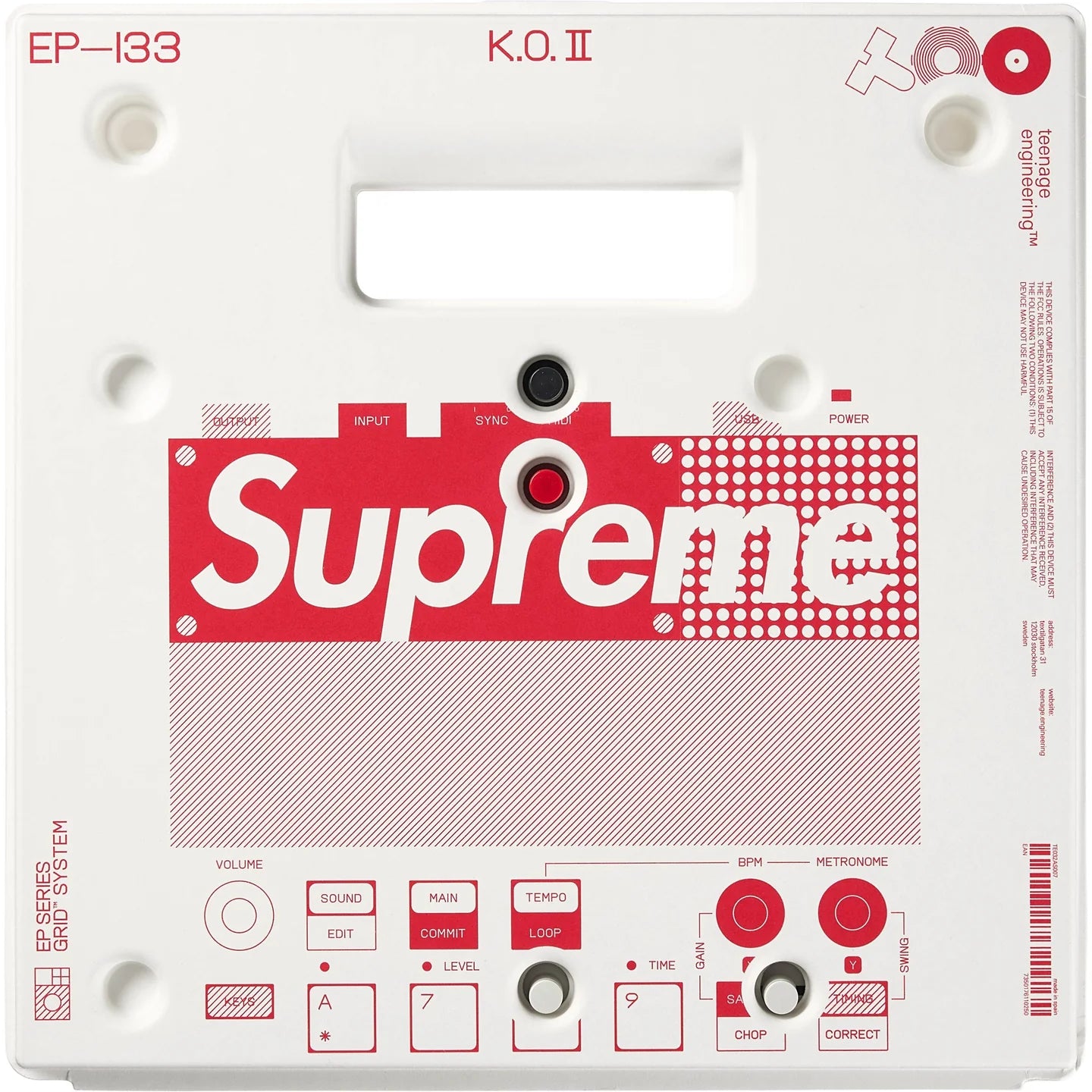 Supreme teenage engineering EP-133 K.O. II Sampler White