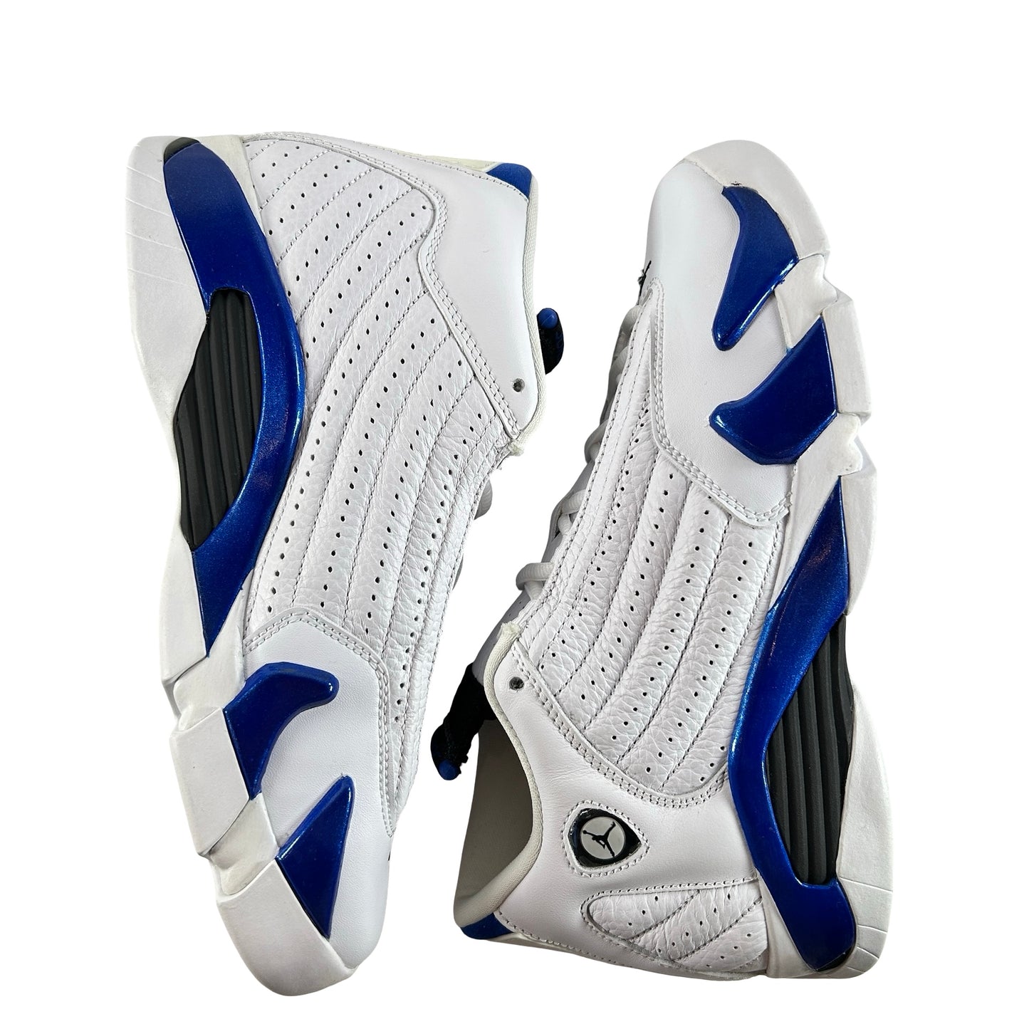 487524 104 Jordan 14 Retro White Hyper Royal (GS) [CONDITIONAL] - 6 Y (Yellowing on heel tab)