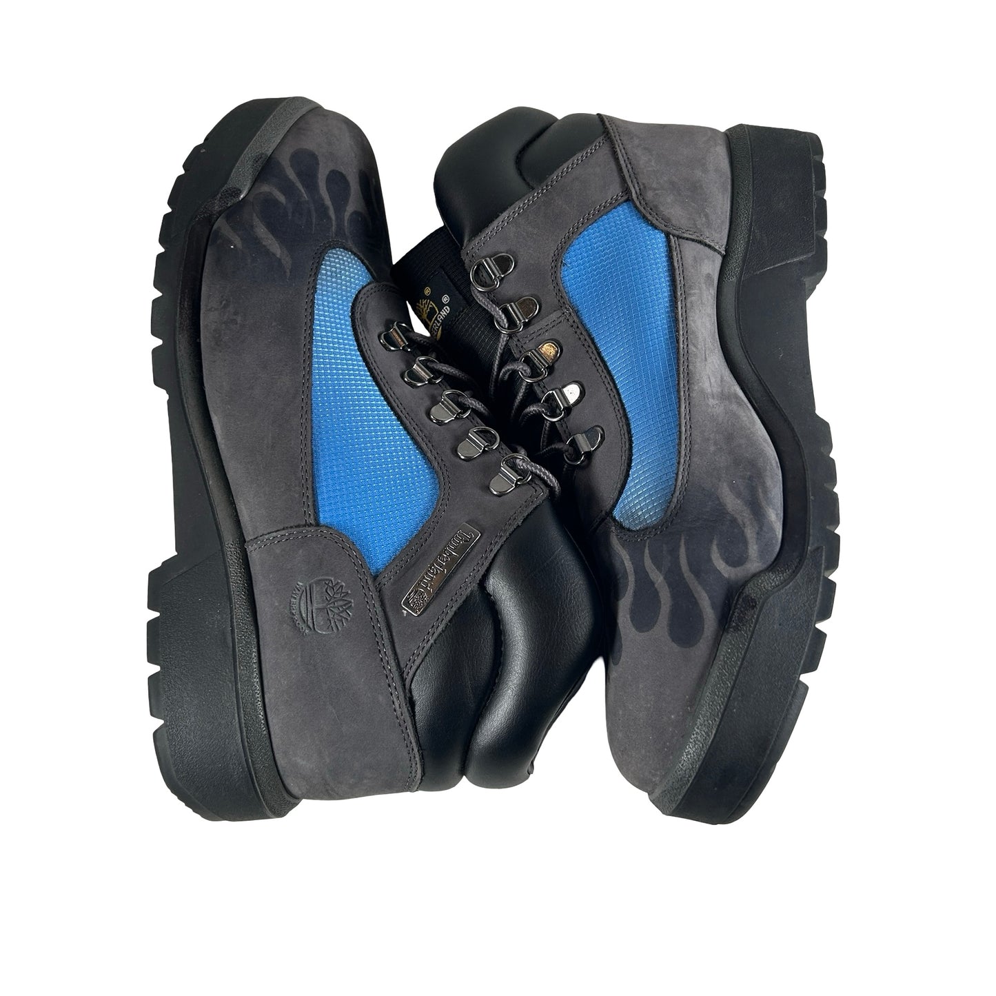 TB0A5PV4 W08 Timberland Field Boot Mid Grey Nubuck Blue Loso Flames [USED] - 11 M (Used)