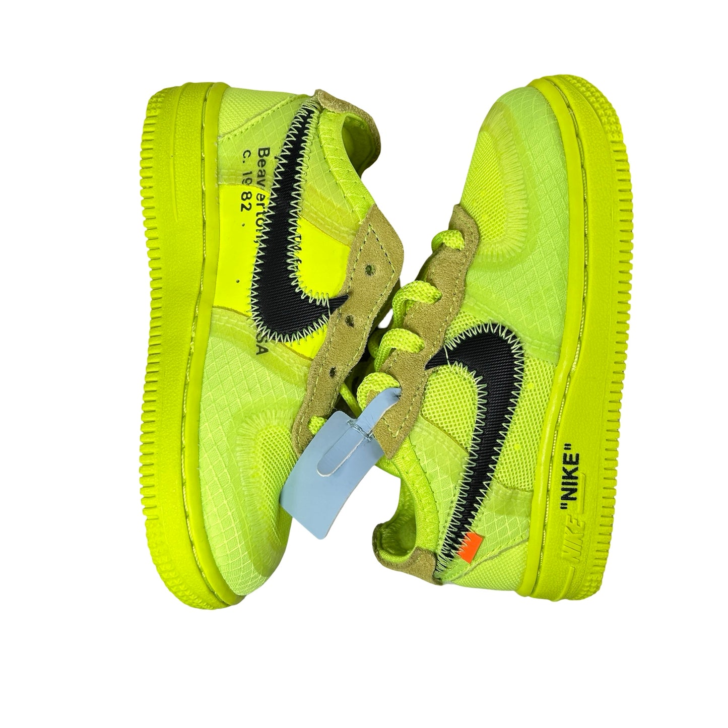 BV0853 700 Nike Air Force 1 Low Off-White Volt (TD) [USED] - 8 C (VNDS)