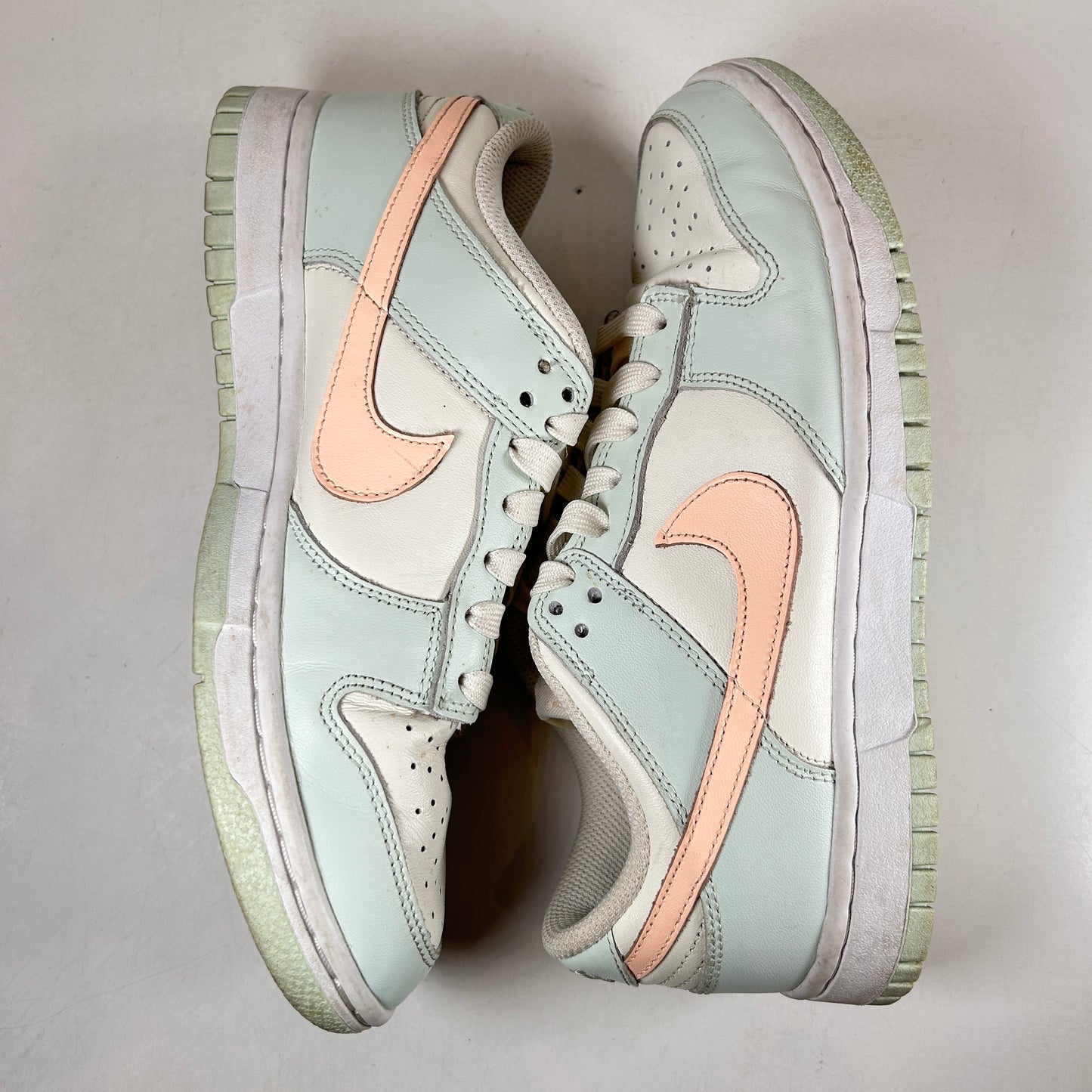 DD1503 104 Nike Dunk Low Barely Green (Women's) [USED] - 8 W (Used) (No Box)
