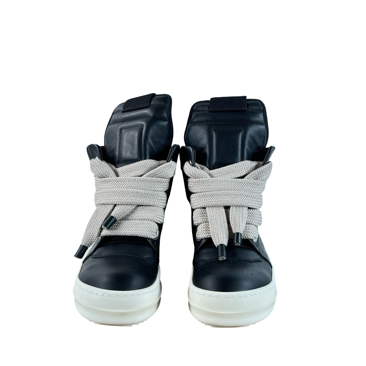 RU02E1898 LCOW2 911 Rick Owens Concordians Jumbo Laced Geobasket Black Milk