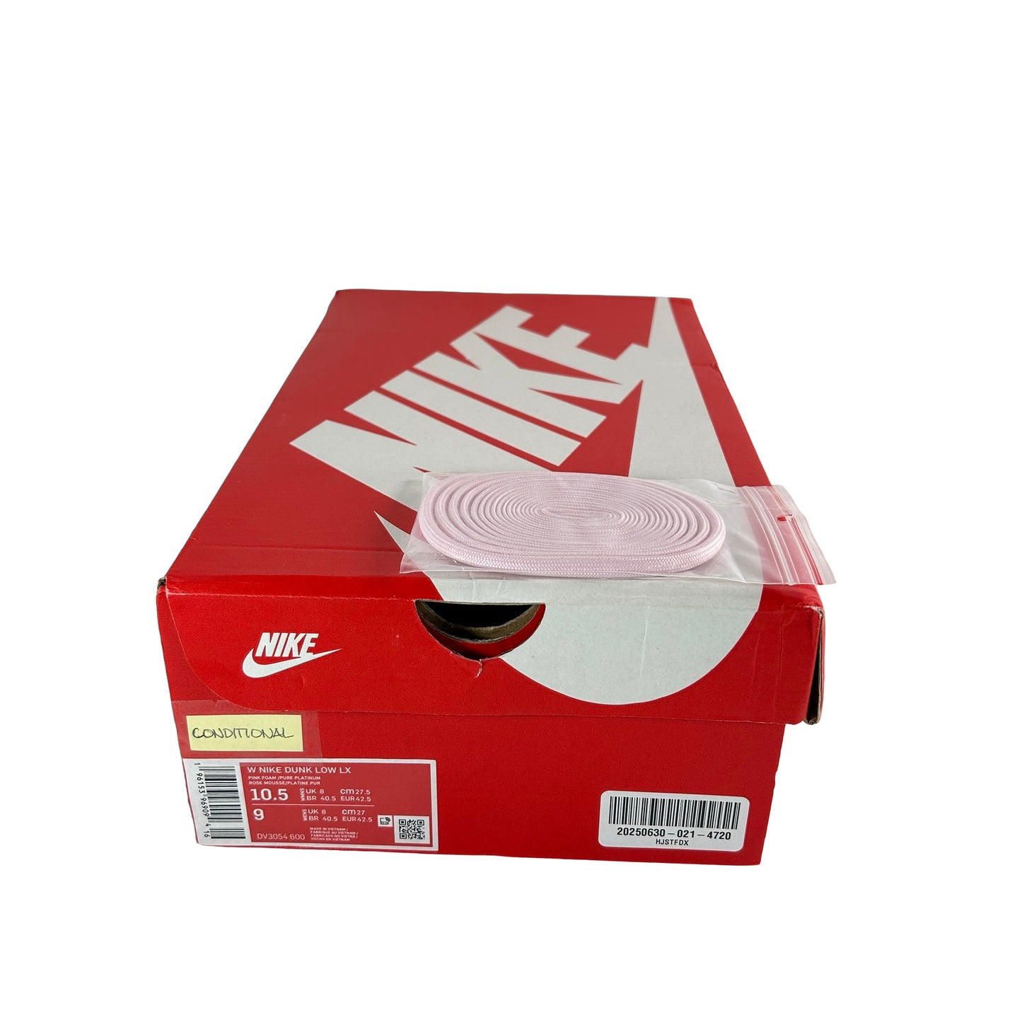 DV3054 600 Nike Dunk Low LX Pink Foam (Women's) [CONDITIONAL] - 10.5 W (Damaged Box)