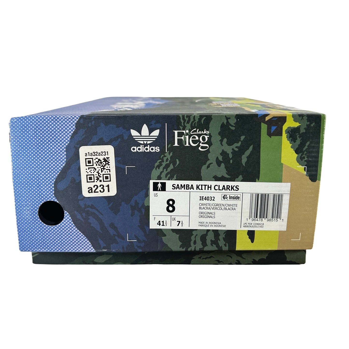 IE4032 Adidas Clarks 8th Street Samba By Ronnie Fieg Kithmas White Multi [USED] - 8 M (Used)