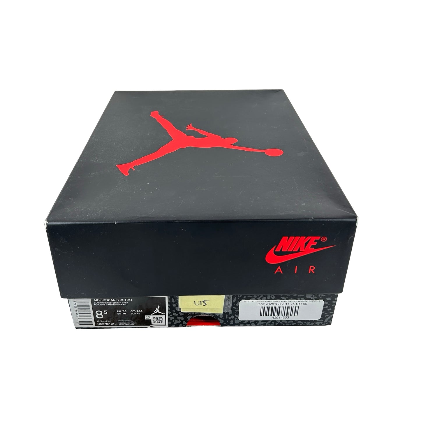 DN3707 010 Jordan 3 Retro Black Cement Reimagined (2024) [USED] - 8.5 M (Used15)