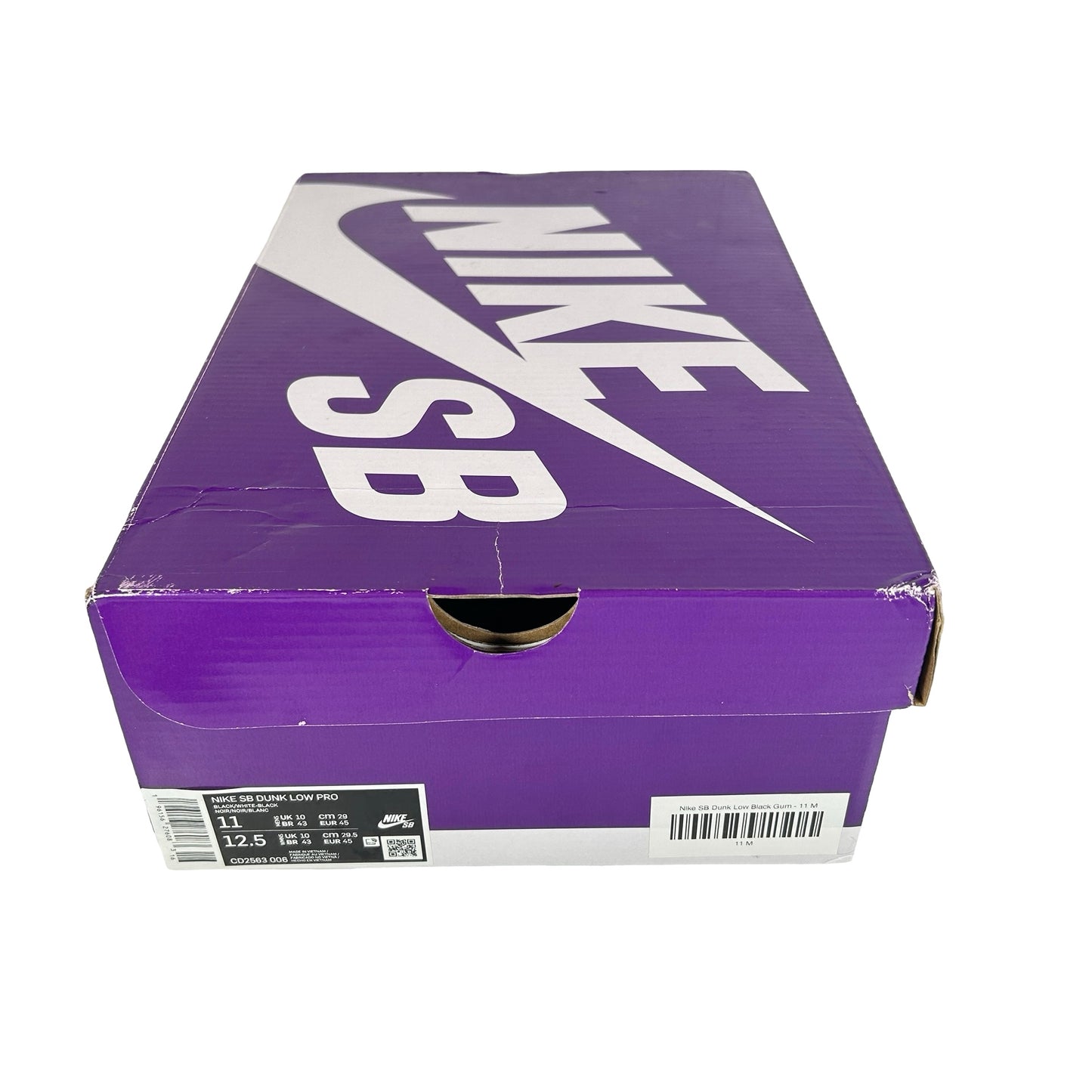 CD2563 006 Nike SB Dunk Low Pro Black Gum [USED] - 11 M (Used)