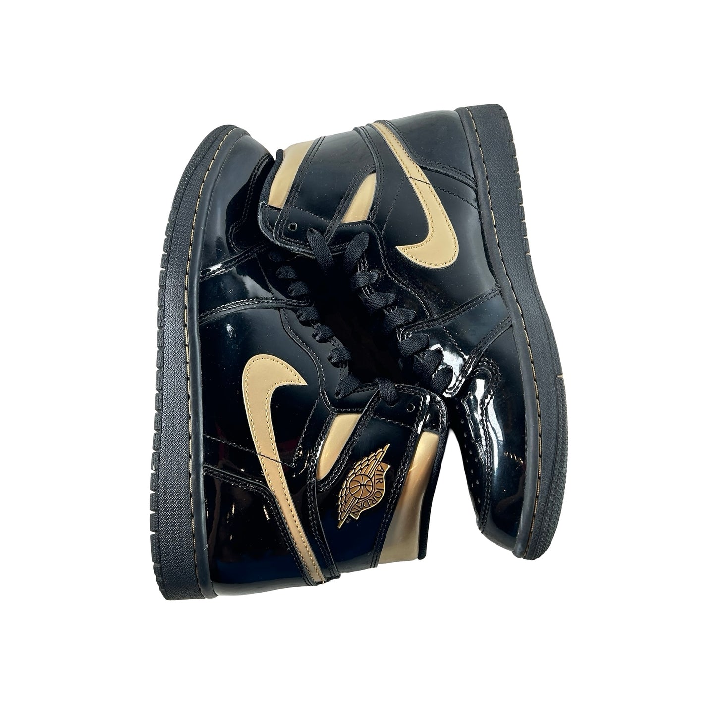 555088 032 Jordan 1 Black/Gold [USED] - 8 M (Used) (No Box)