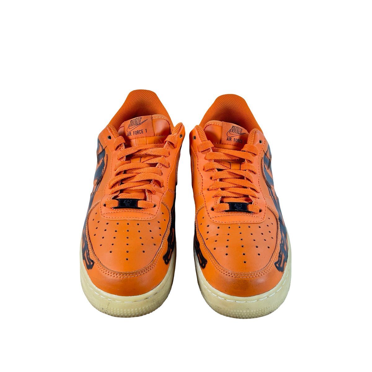 CU8067 800 Nike Air Force 1 Low Orange Skeleton Halloween [USED] - 9 M (Used) (No Box)