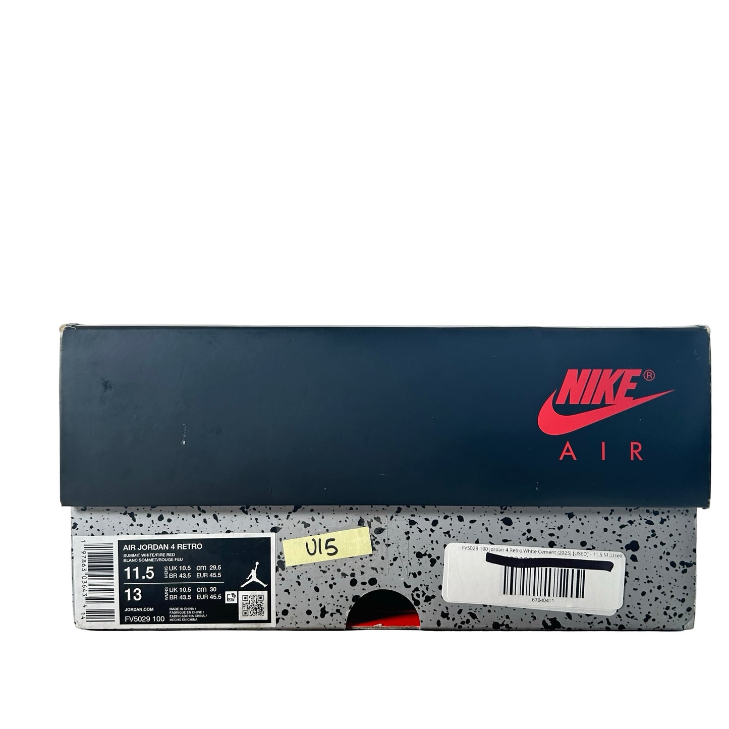 FV5029 100 Jordan 4 Retro White Cement (2025) [USED] - 11.5 M (Used15)
