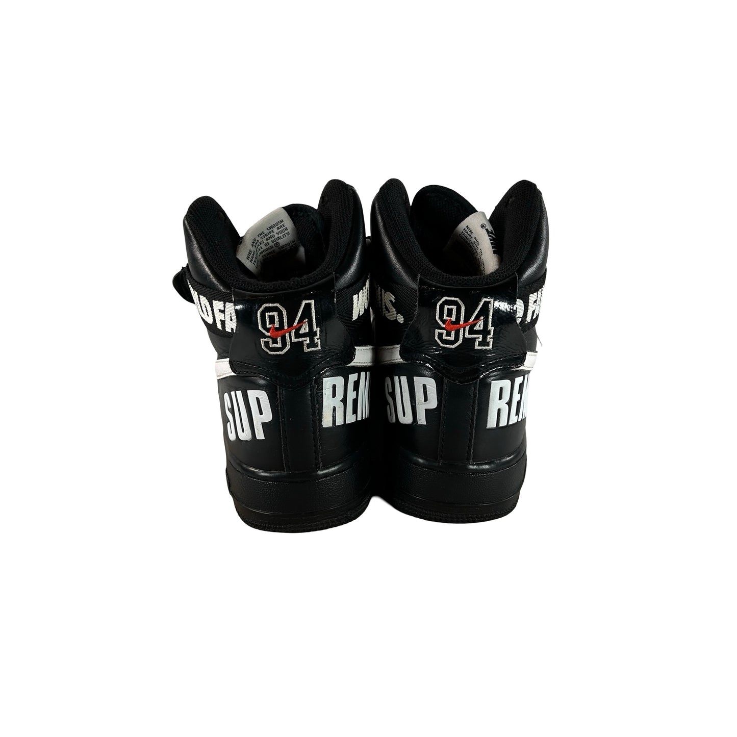 698696 010 Nike Air Force 1 High Supreme World Famous Black [USED] - 8 M (Used) (No Box)