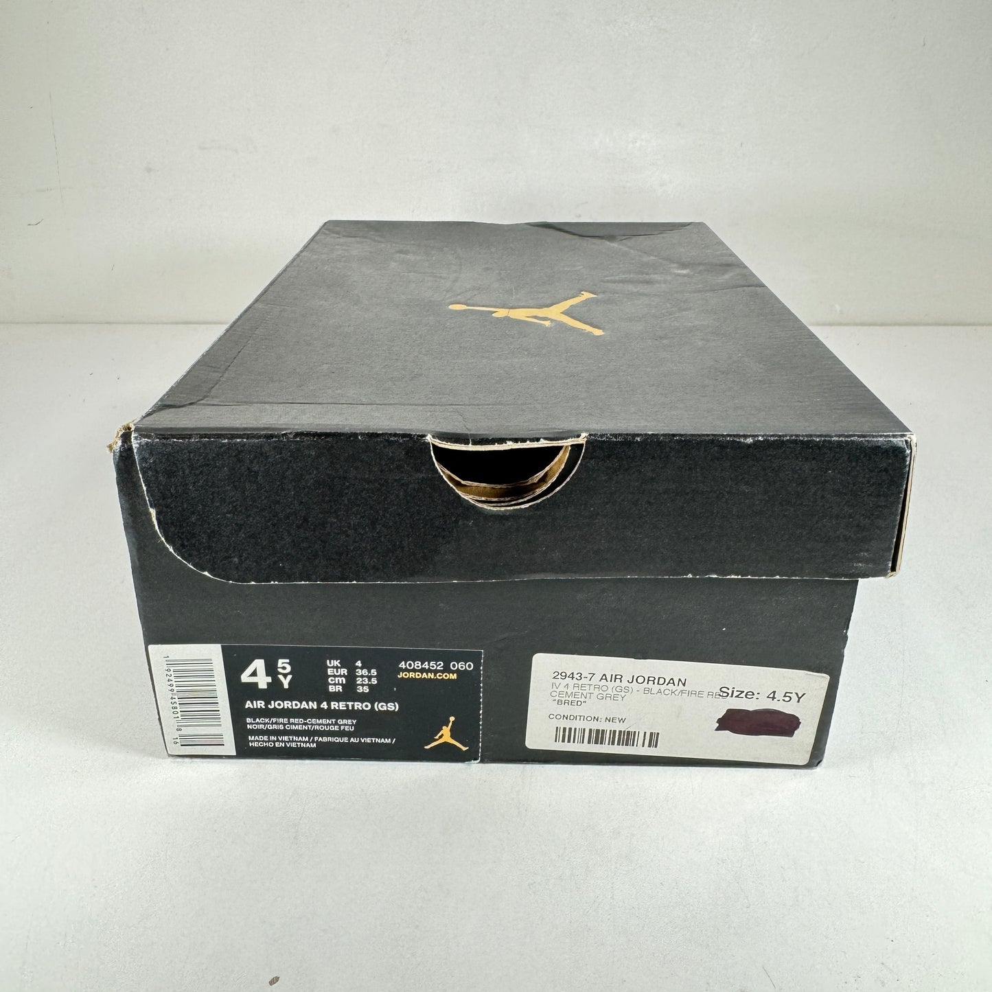 408452 060 Jordan 4 Retro Bred (2019) (GS) [USED] - 4.5 Y (VNDS)