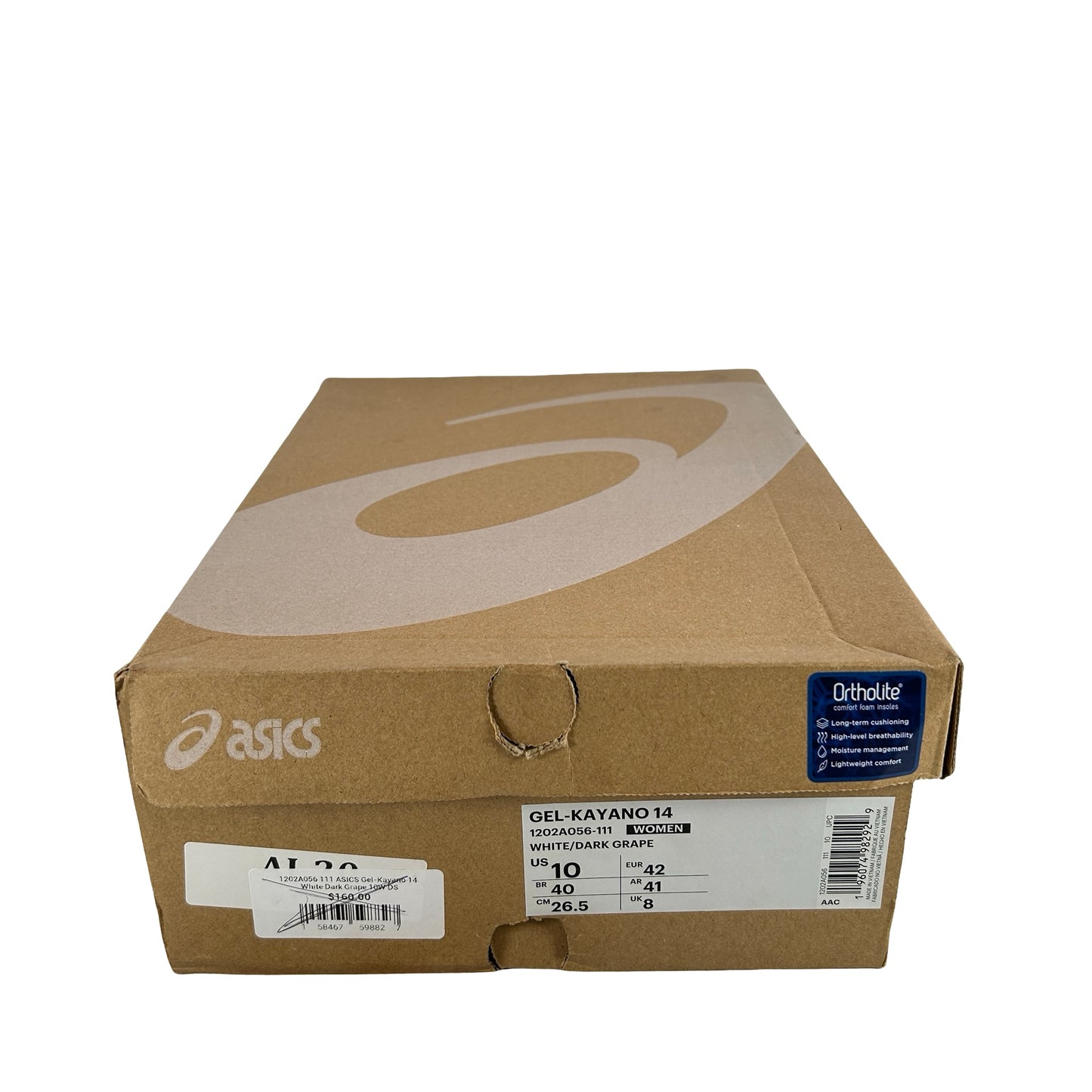 1202A056 111 ASICS Gel-Kayano 14 White Dark Grape (Women's) [USED] - 10 W (Used)