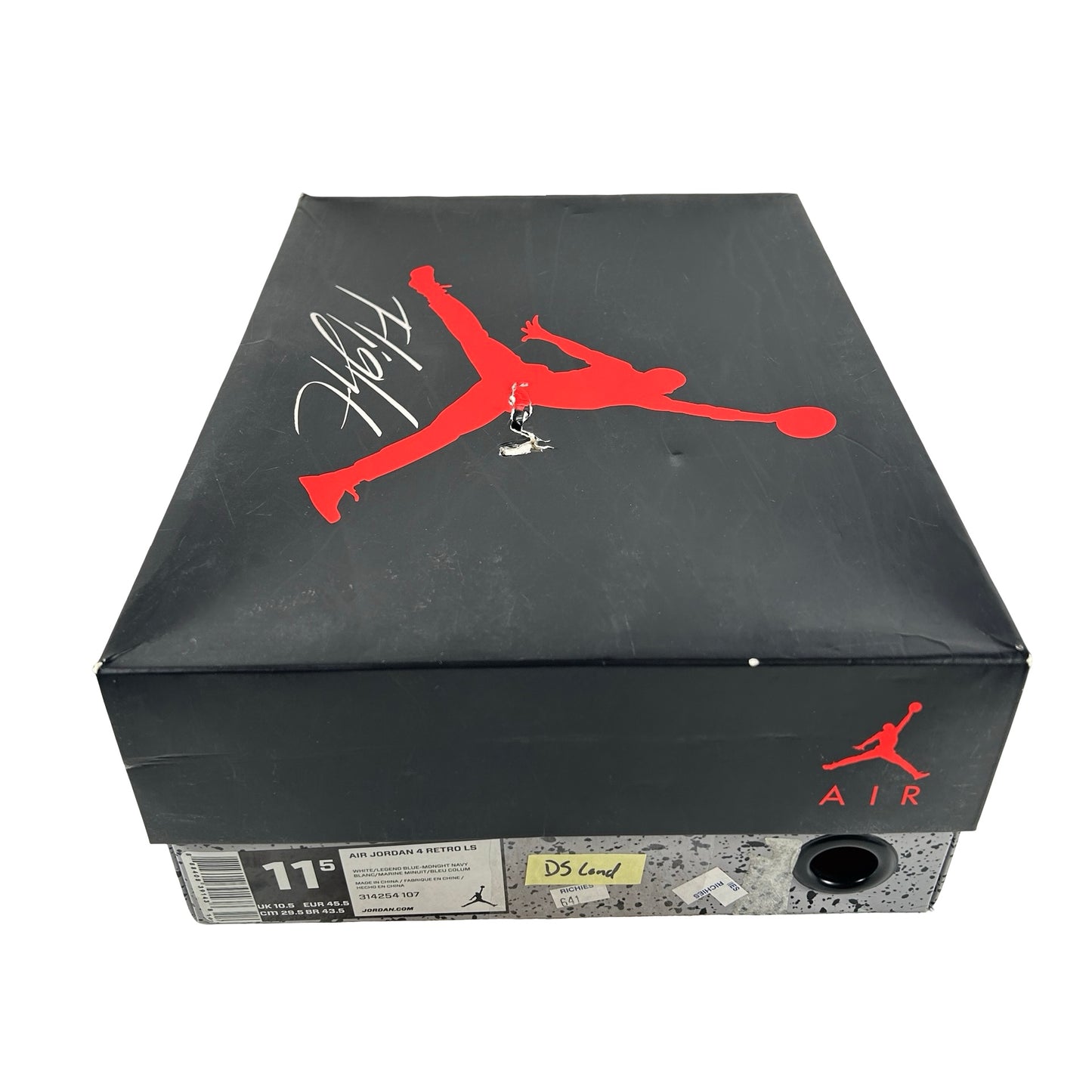 314254 107 Jordan 4 Retro Columbia (2015) [CONDITIONAL] - 11.5 M (Air Bubble Yellowing) (Damaged Lid)