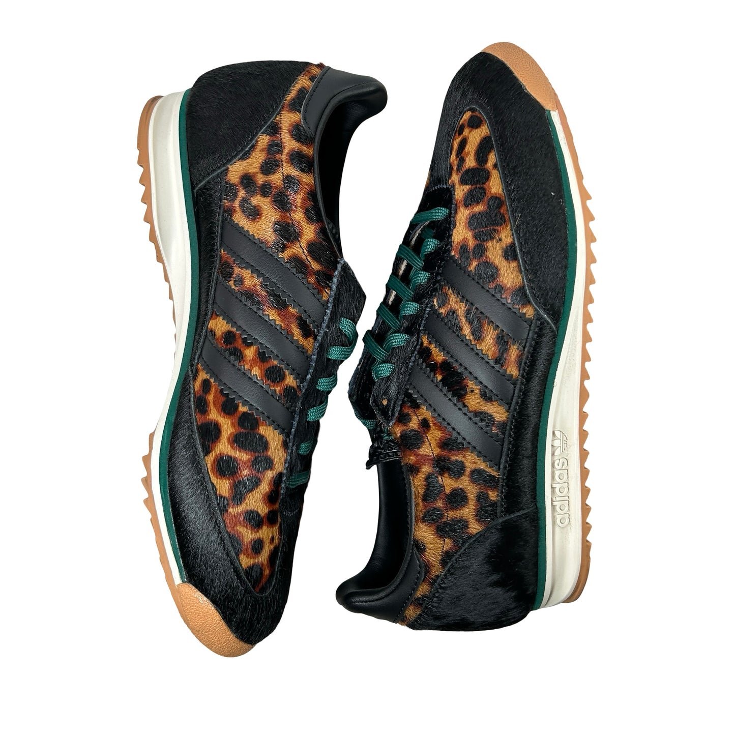 JI0187  adidas SL 72 OG Leopard Print Collegiate Green (Women's) [USED] - 6 W (Used)