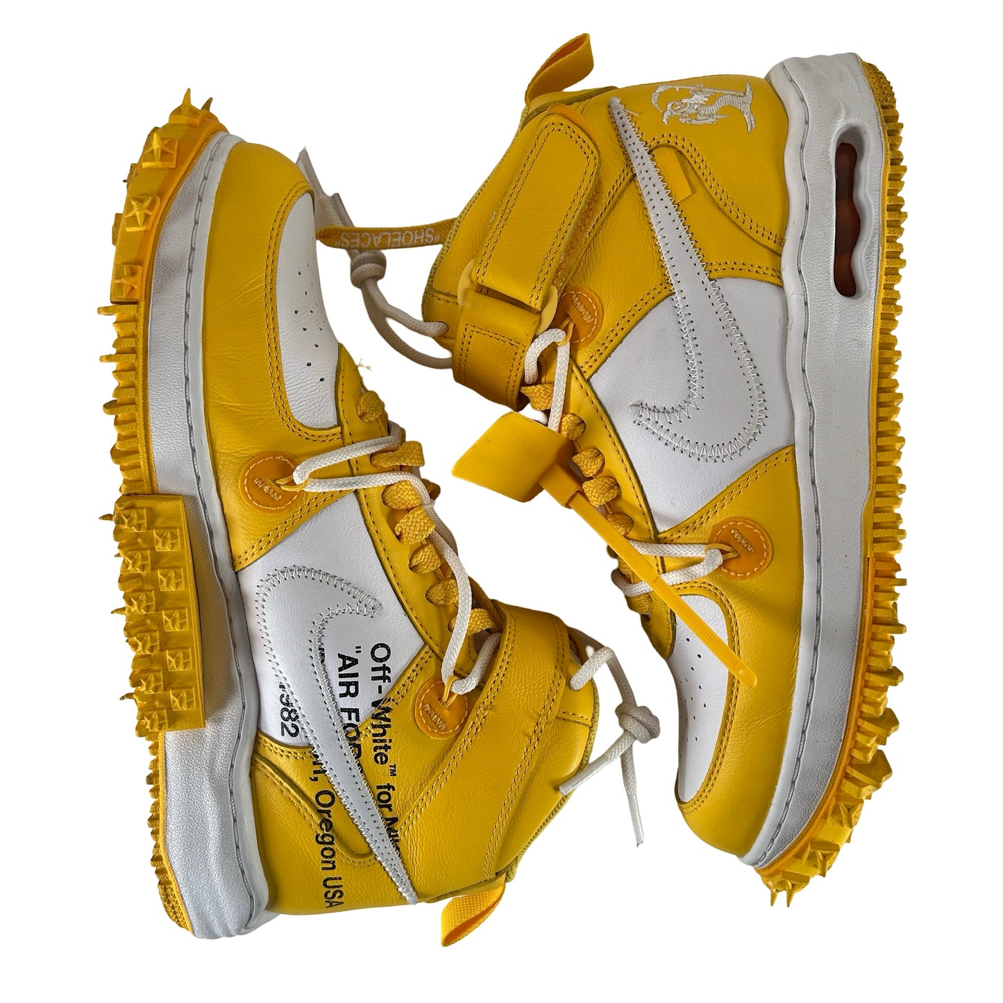 DR0500 101 Nike Air Force 1 Mid SP Off-White Varsity Maize [USED] - 9.5 M (Used)