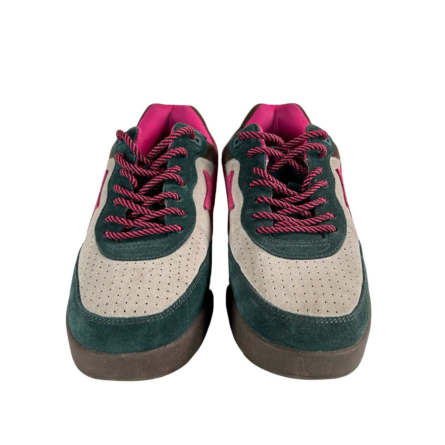1J30191021 A Bathing Ape Road Sta Premium Suede Dark Green Pink Beige [USED] - 9 M (Used)