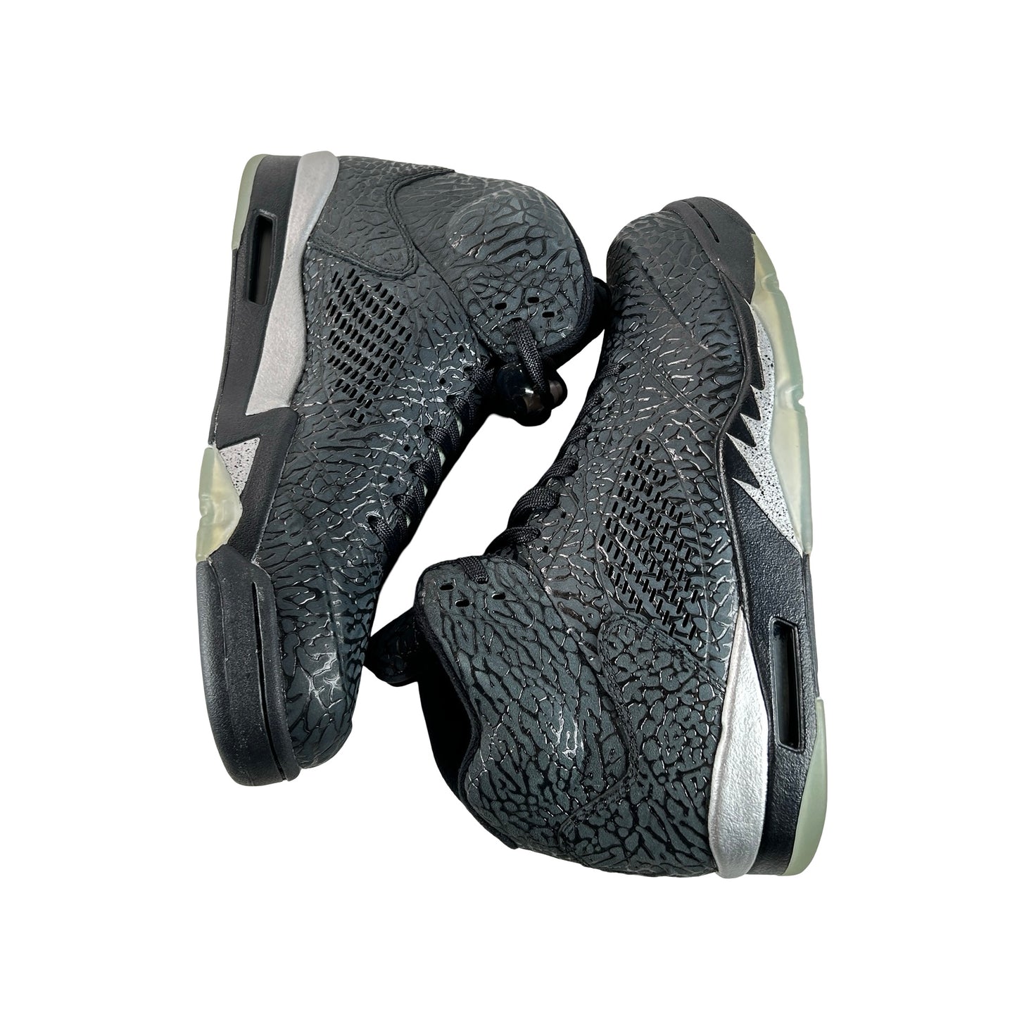 599581 003 Jordan 5 Retro 3Lab5 Black Silver - 10.5 M (Yellowing)