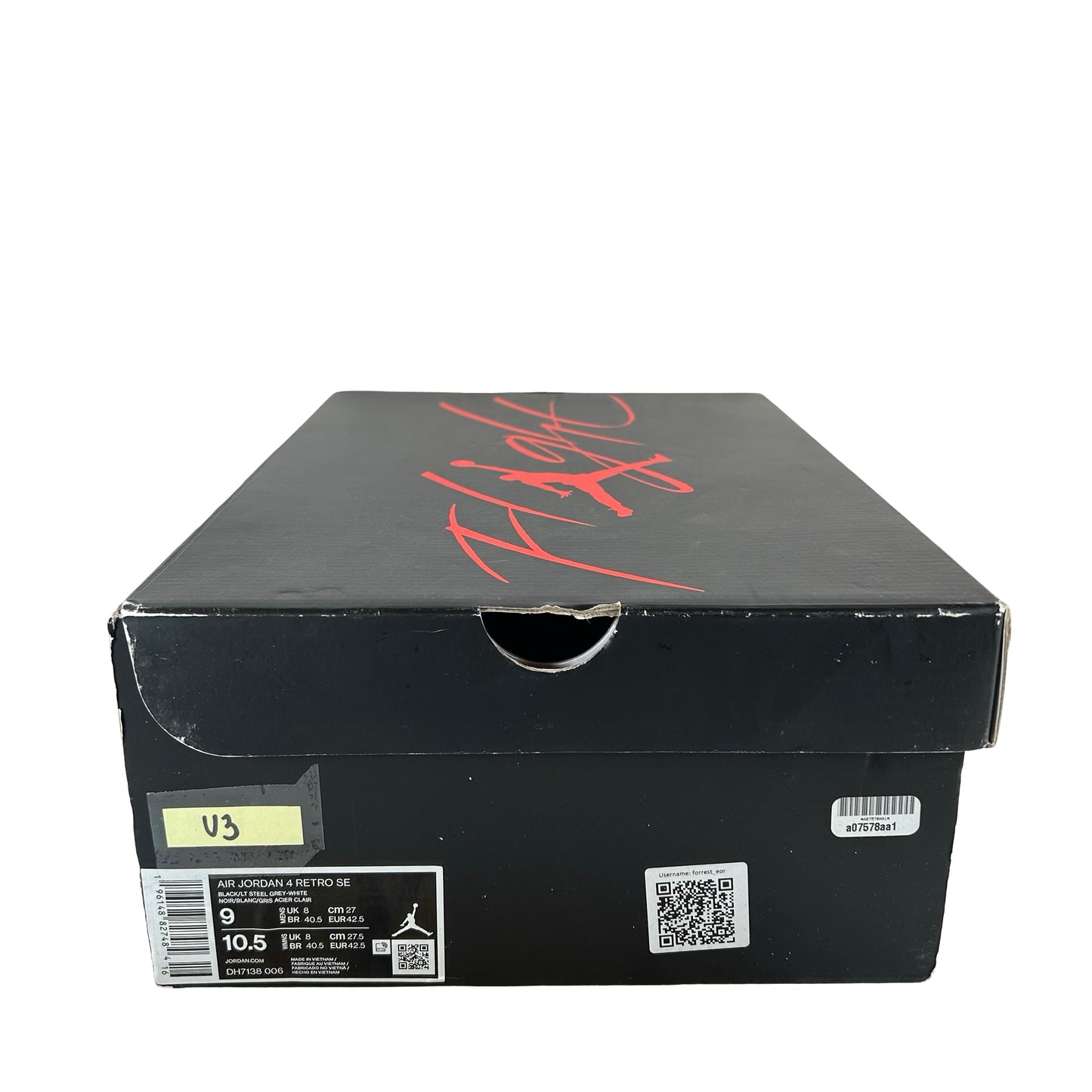 DH7138 006 Jordan 4 Retro SE Black Canvas [USED] - 9 M (Used3)