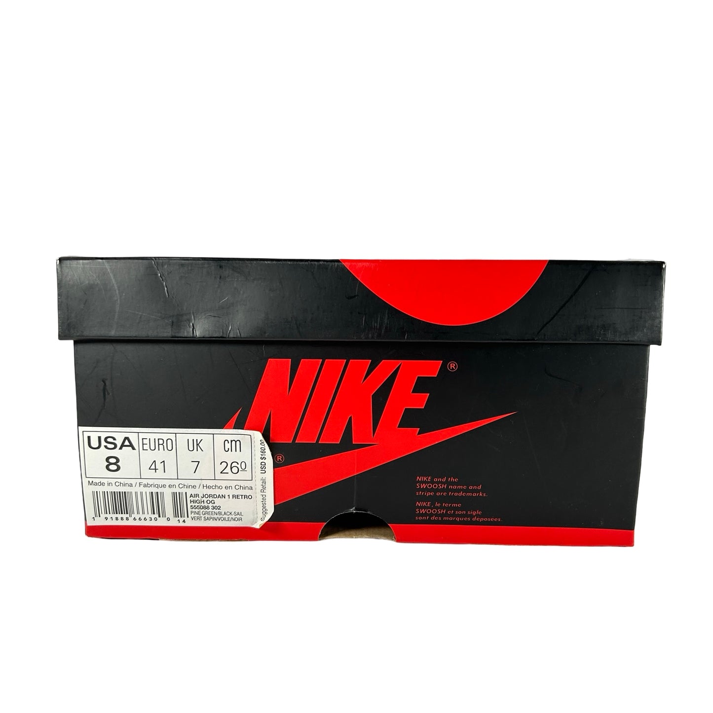 555088 302 Jordan 1 Retro High Pine Green [USED] - 8 M (Used)