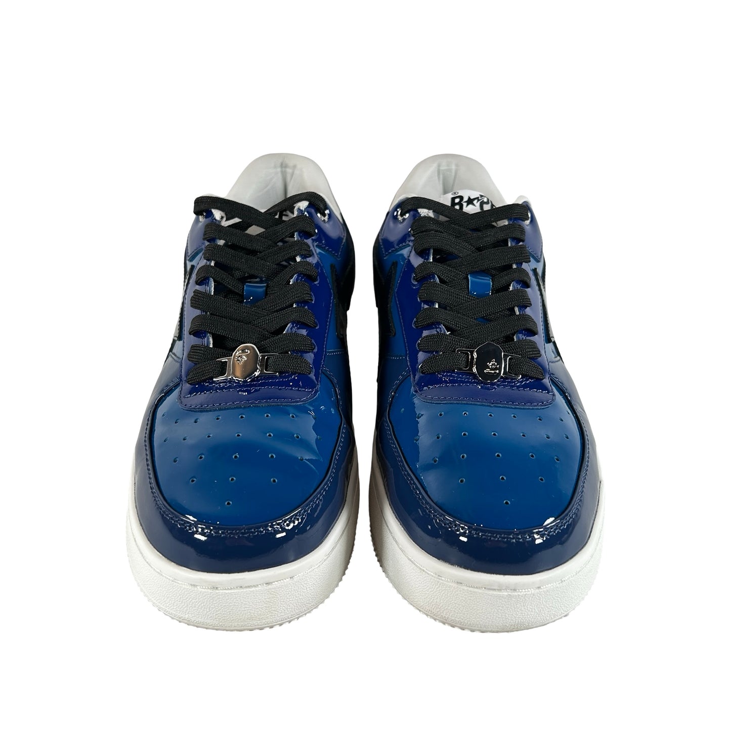 001FWK801308 A Bathing Ape Bape Sta Icon Low Navy Blue Patent [USED] - 11 M (Used)