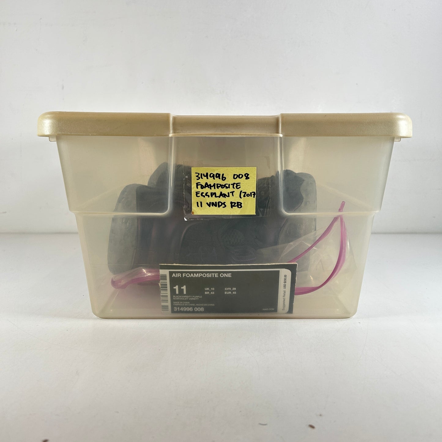 314996 008  Nike Air Foamposite One Eggplant (2017) [USED] - 11 M (VNDS) (Replace Box)