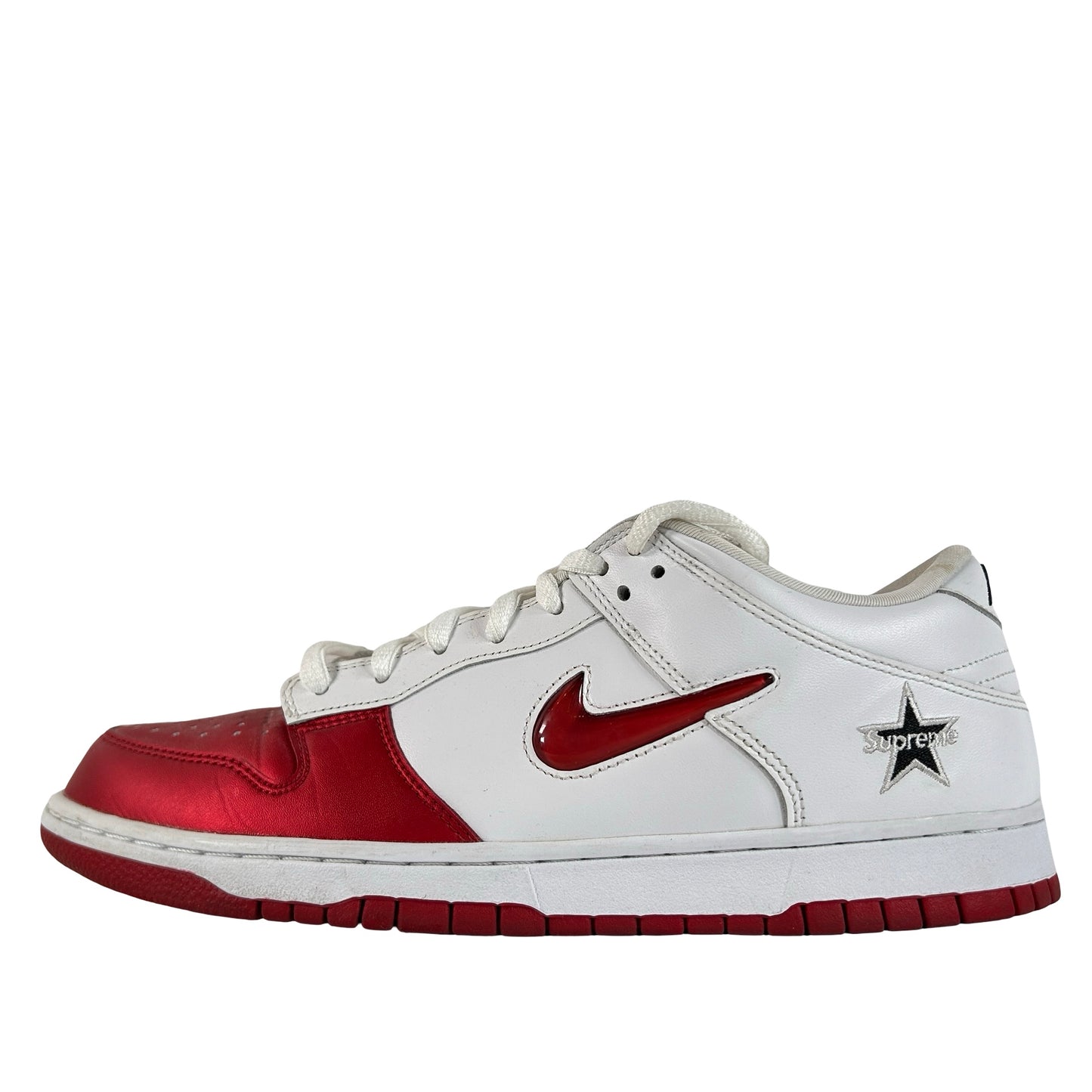 CK3480 600 Nike SB Dunk Low Supreme Jewel Swoosh Red [USED] - 10.5 M (Used)