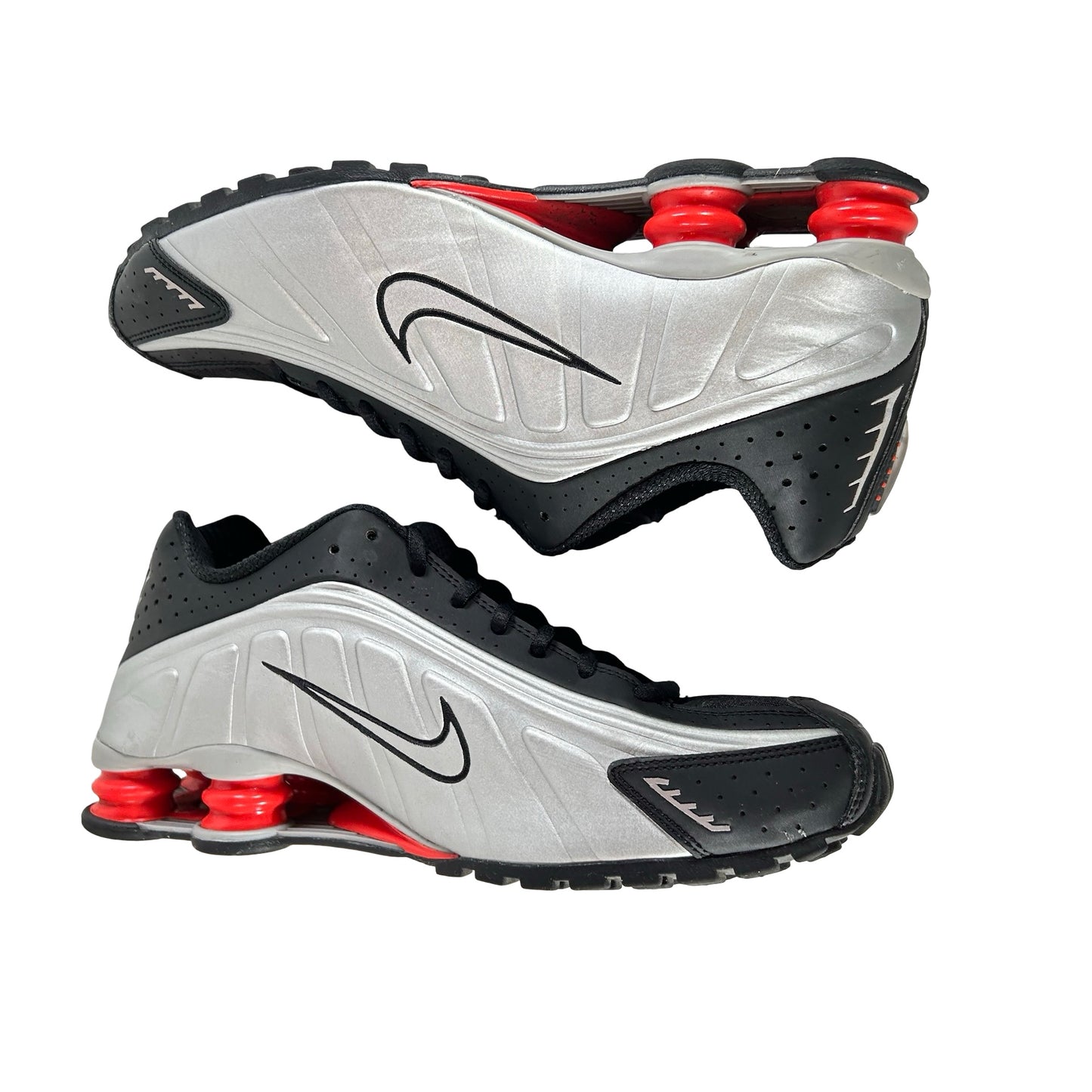 HQ1988 002 Nike Shox R4 Black Metallic Silver (2025) [USED] - 10 M (Used) (No Box)