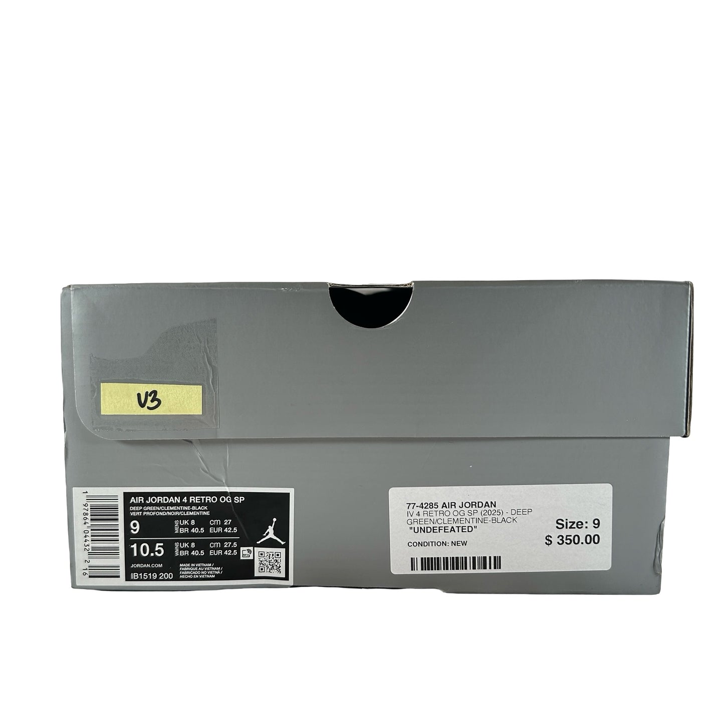 IB1519 200 Jordan 4 Retro OG SP Undefeated (2025) [USED] - 9 M (Used3)