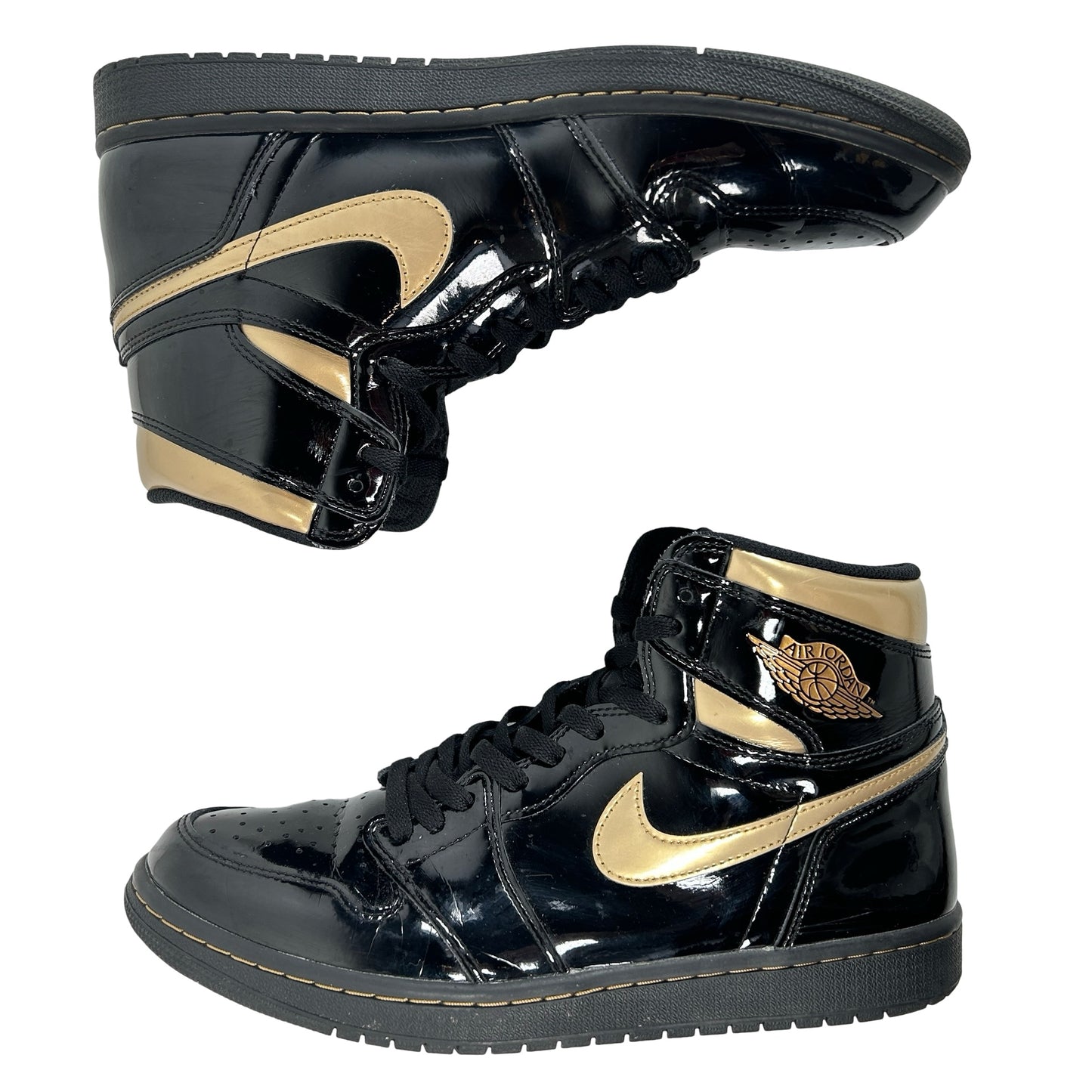 555088 032 Jordan 1 Black/Gold [USED] - 11 M (Used) (No Box)