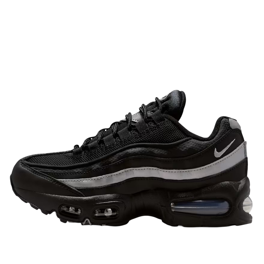 II4130 013 Nike Air Max 95 Black White Metallic Silver (GS)
