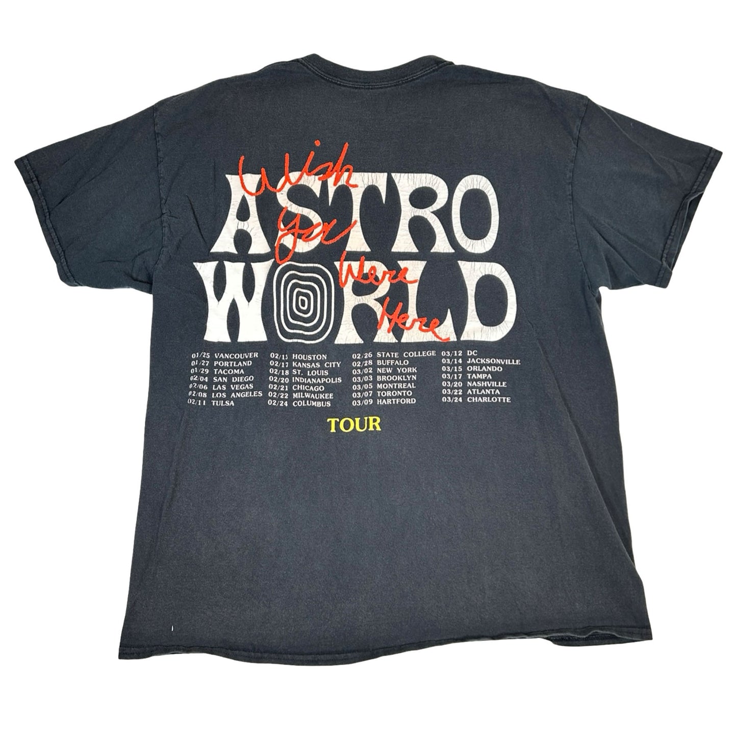 Travis Scott Astroworld Tour Wish You Were Here Tee Black [USED] - L (Used)