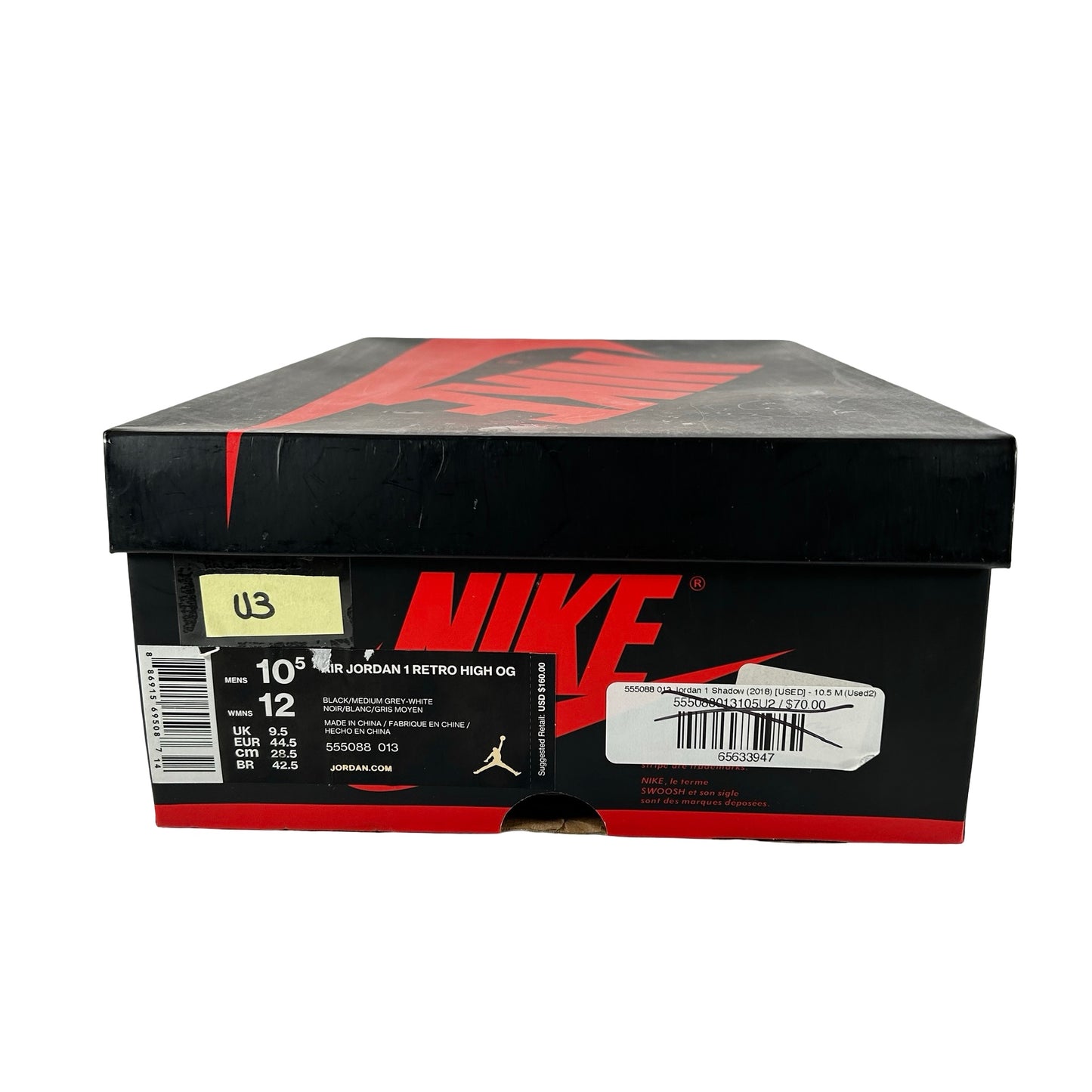 555088 013 Jordan 1 Shadow (2018) [USED] - 10.5 M (Used3)